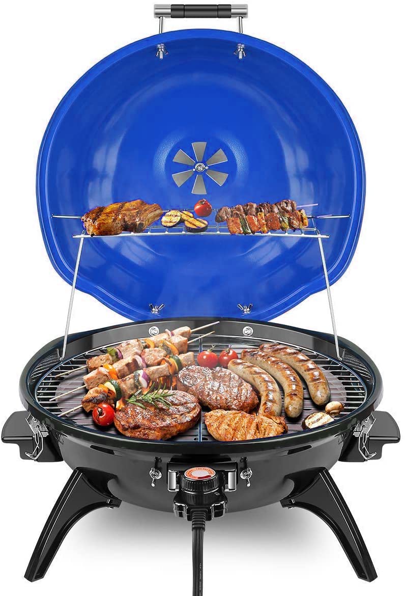 Electric BBQ Grill Techwood 15-Serving Indoor/Outdoor Electric Grill