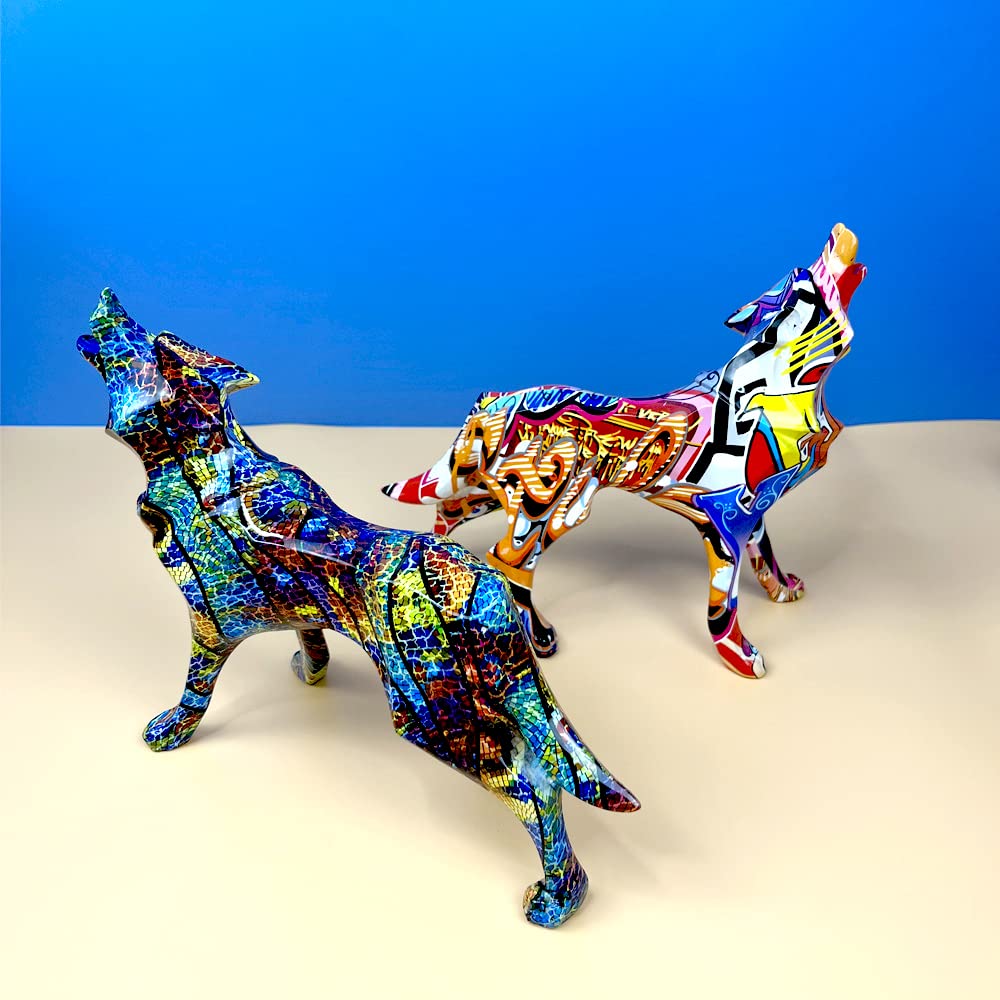 Graffiti French Bulldog Statue Sculpture Art Figurine Home Decoration