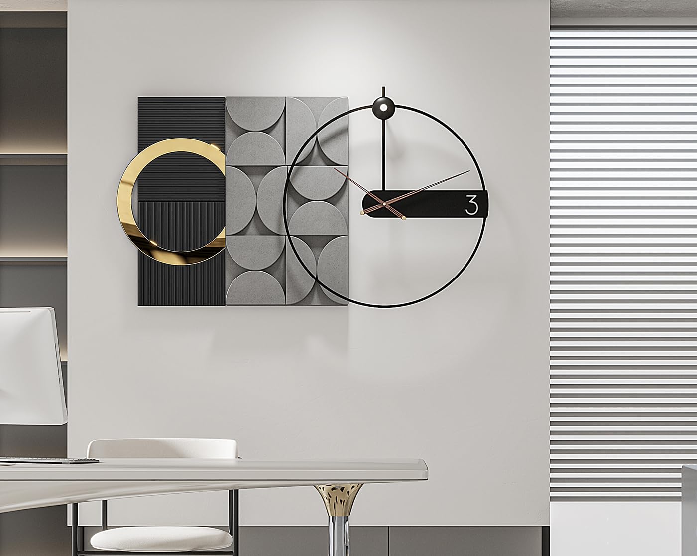 Large Starburst Wall Clock Non-Ticking Battery Operated