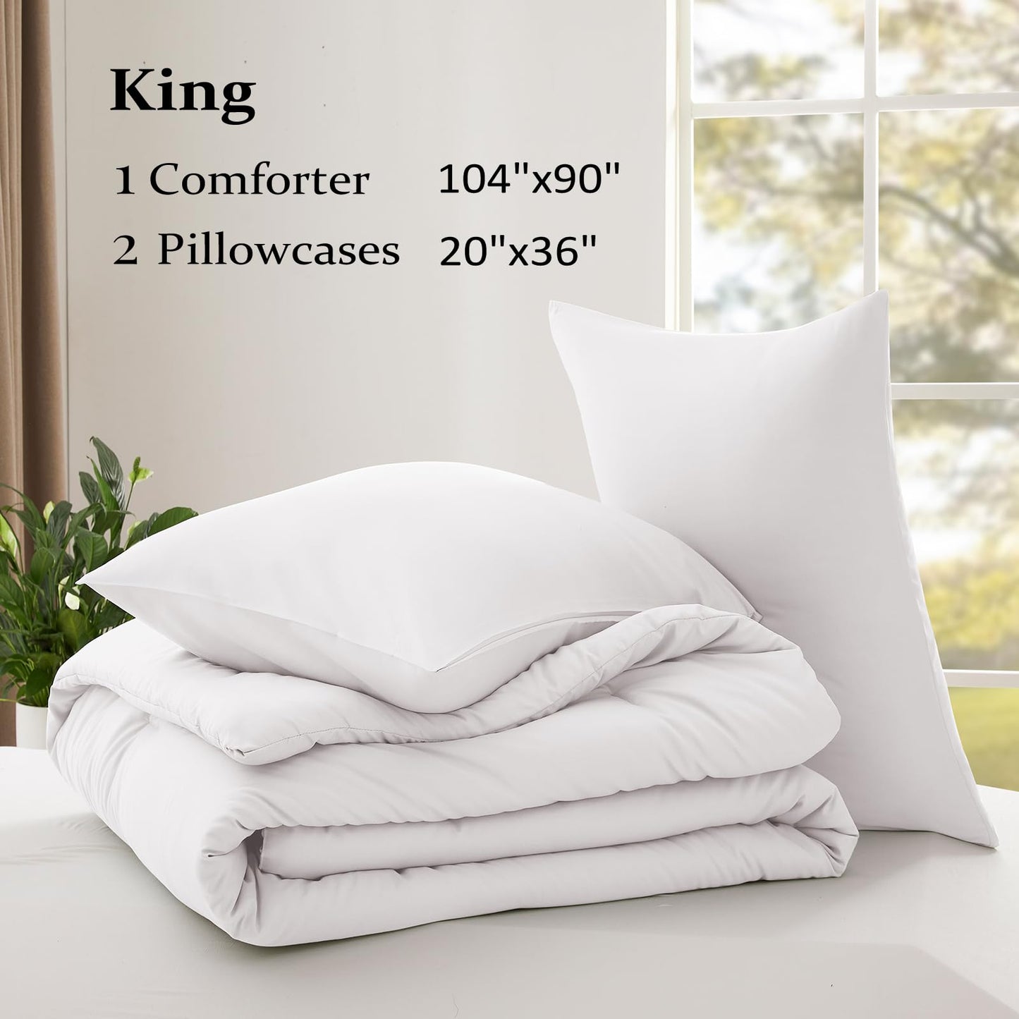 Lightweight Beige Comforter Set Queen Size, Fluffy Comforters