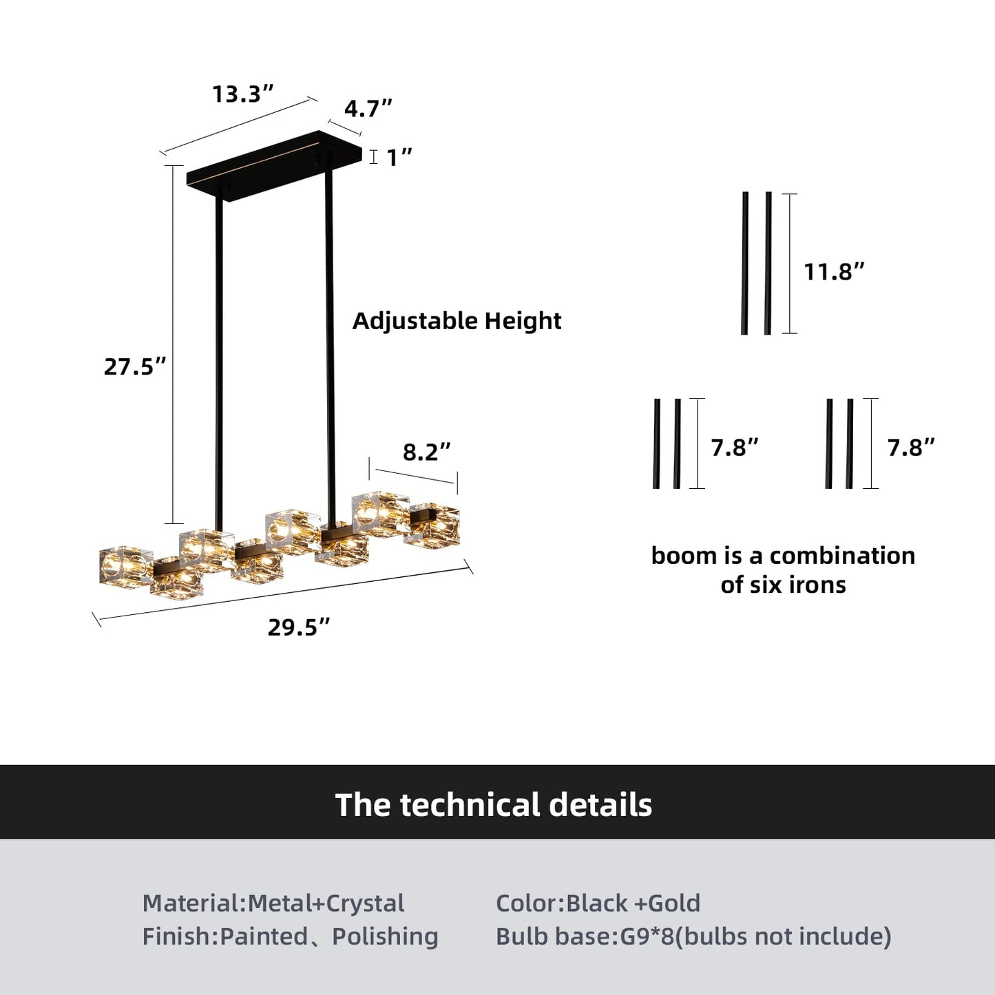 Semi Flush Mount Ceiling Light, Industrial Sputnik