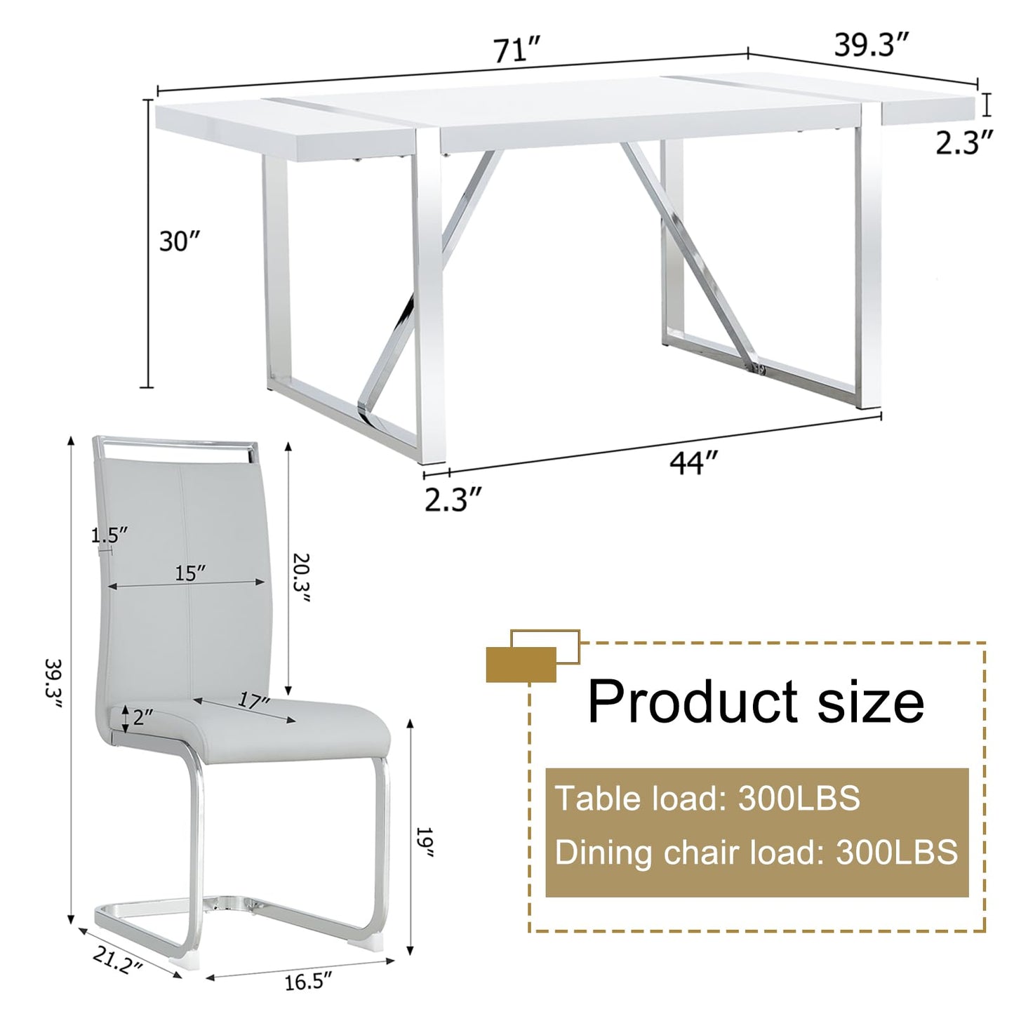 Dining Table Set for 4，5 Piece Dining Table Set