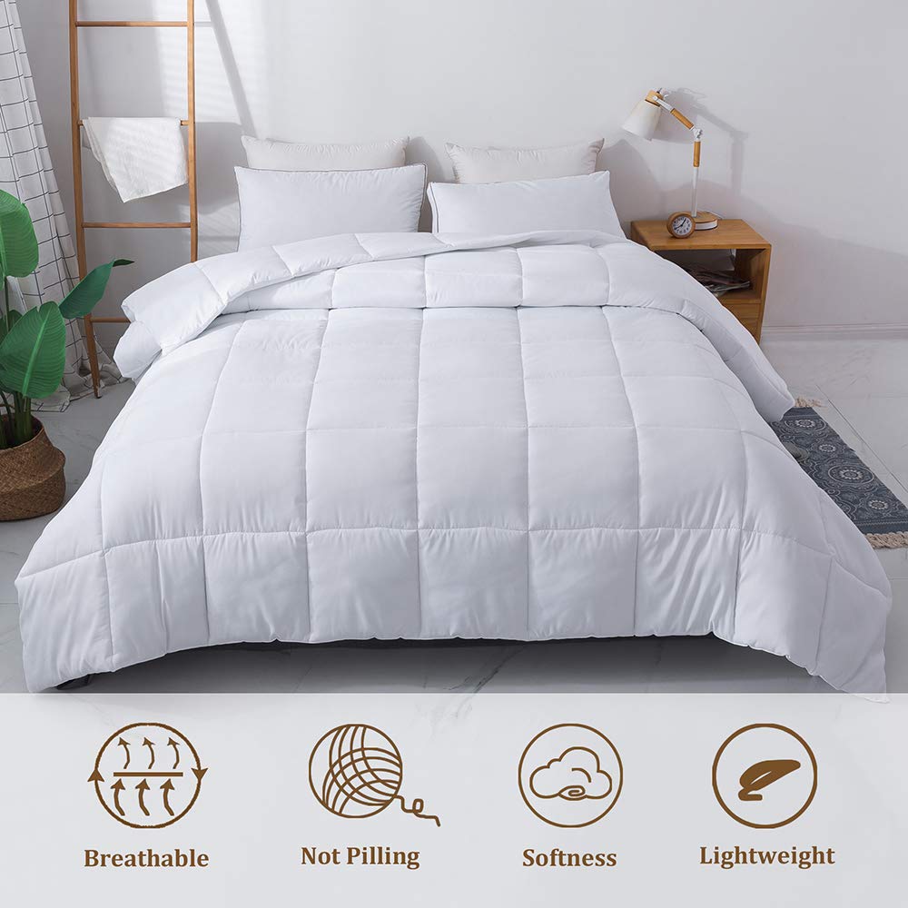 Comforters Queen Size, Duvet Insert, White All Season Duvet, Lightweight