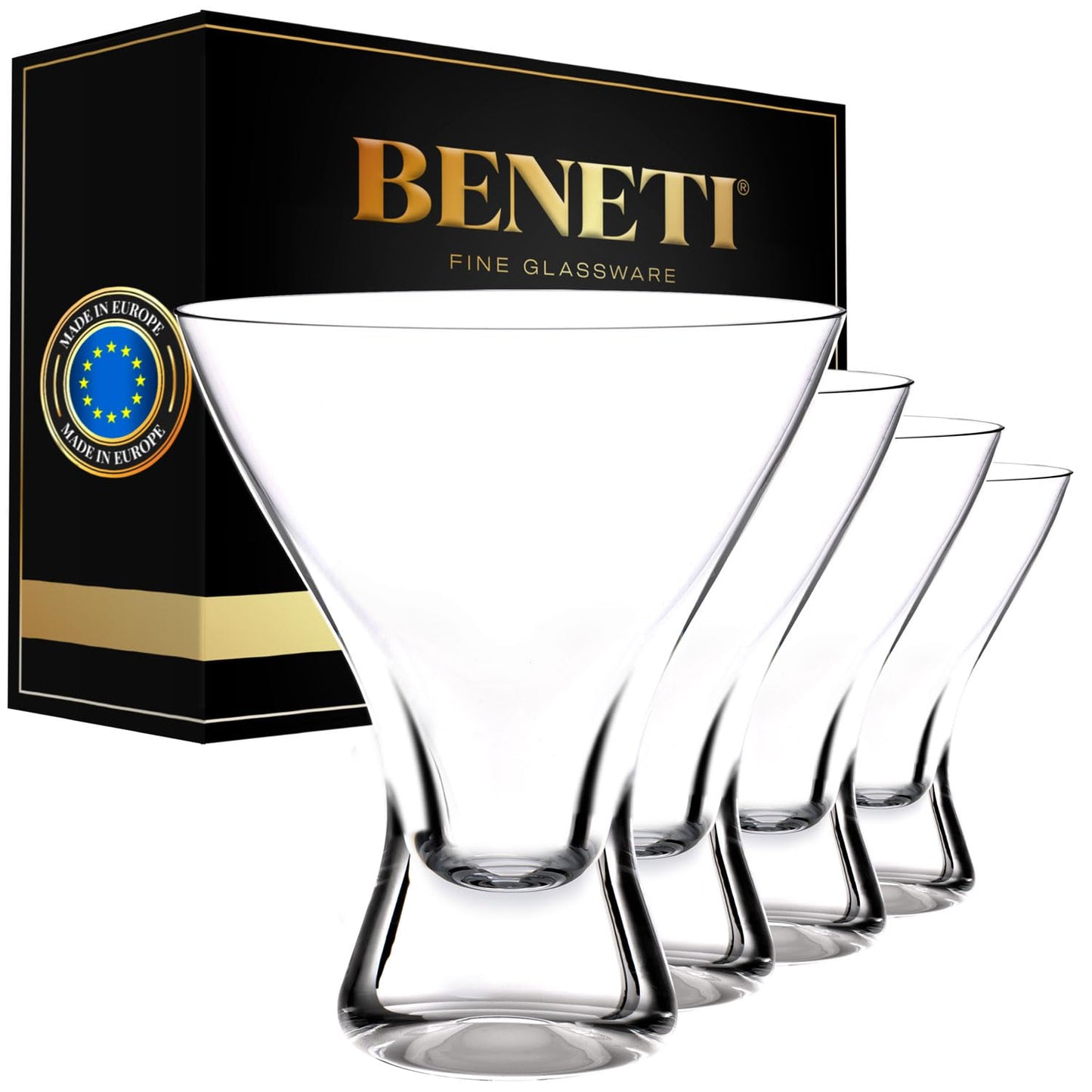 Martini Glasses | Stemless Cocktail Bar Set for Parties