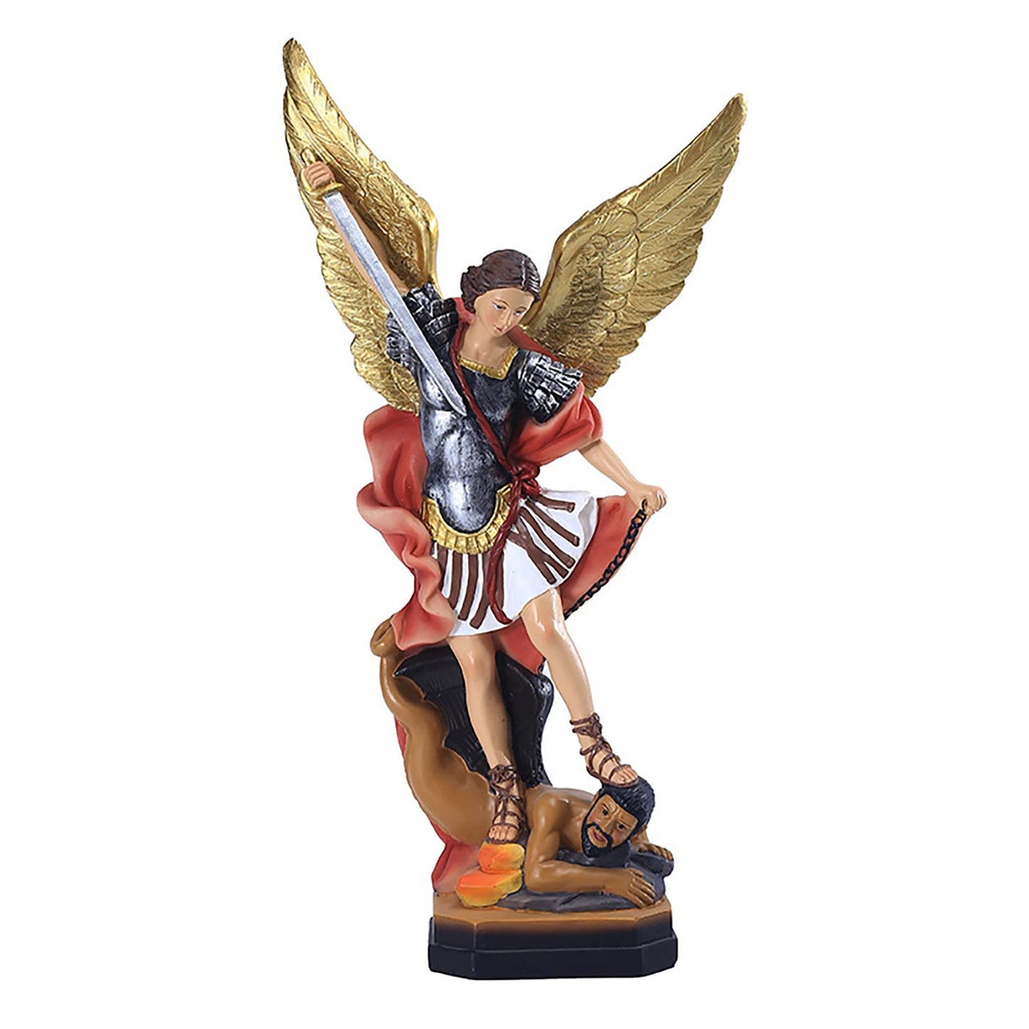 12.5in St. Michael Archangel Statue Collectible Figurines (Bronze)