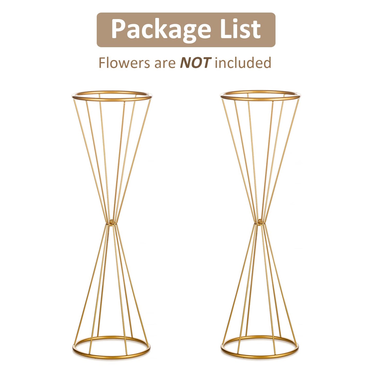 Gold Centerpieces for Table Wedding - Geometric Metal Flower Stands