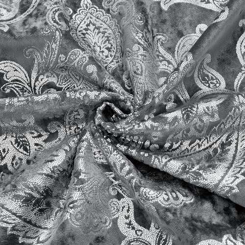 Metallic Print Comforter Set, Distressed Velvet Face with Metallic Print