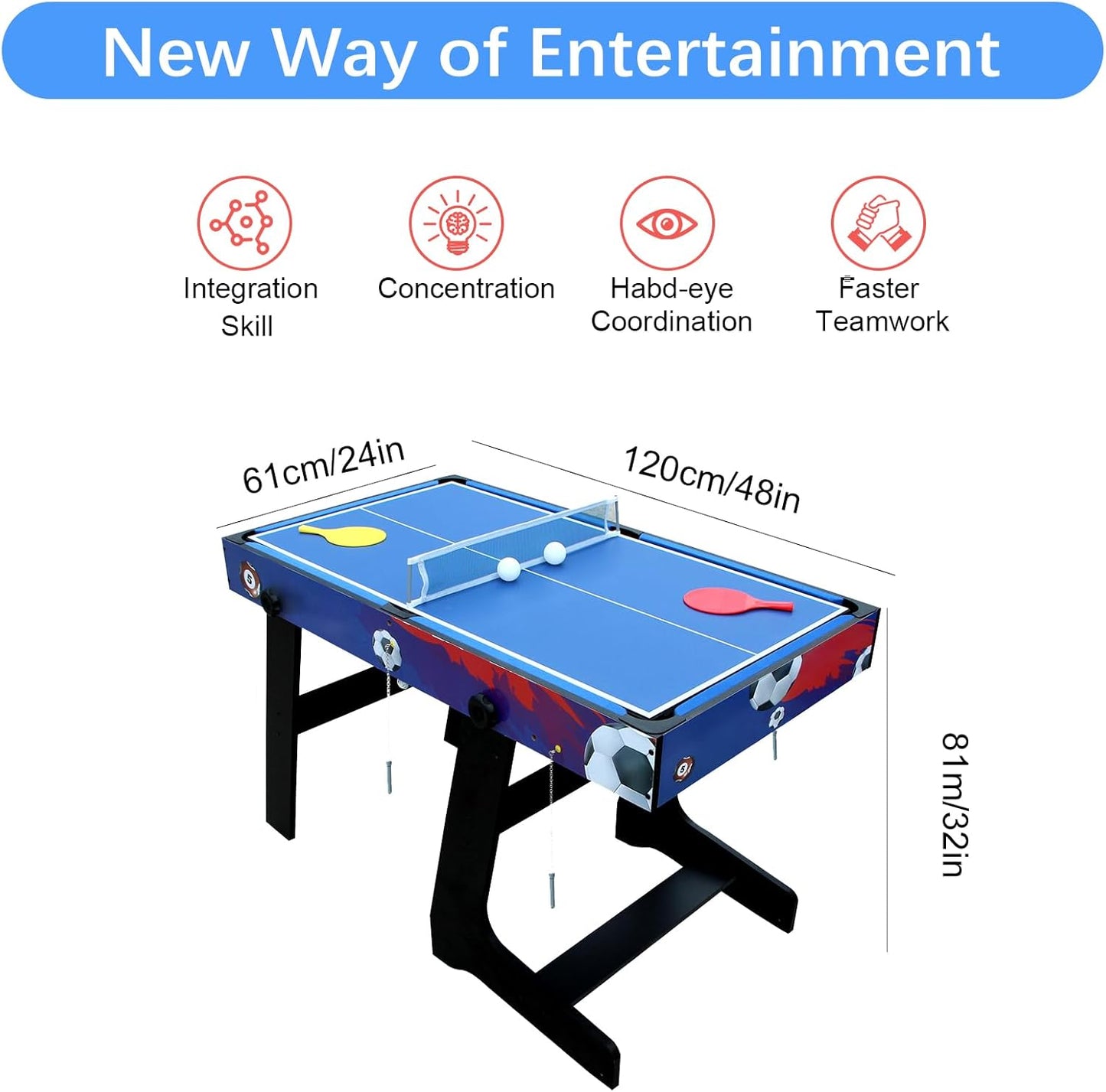 Multi Combo 4 in 1 Multi Function Game Table for Adults and Teenagers