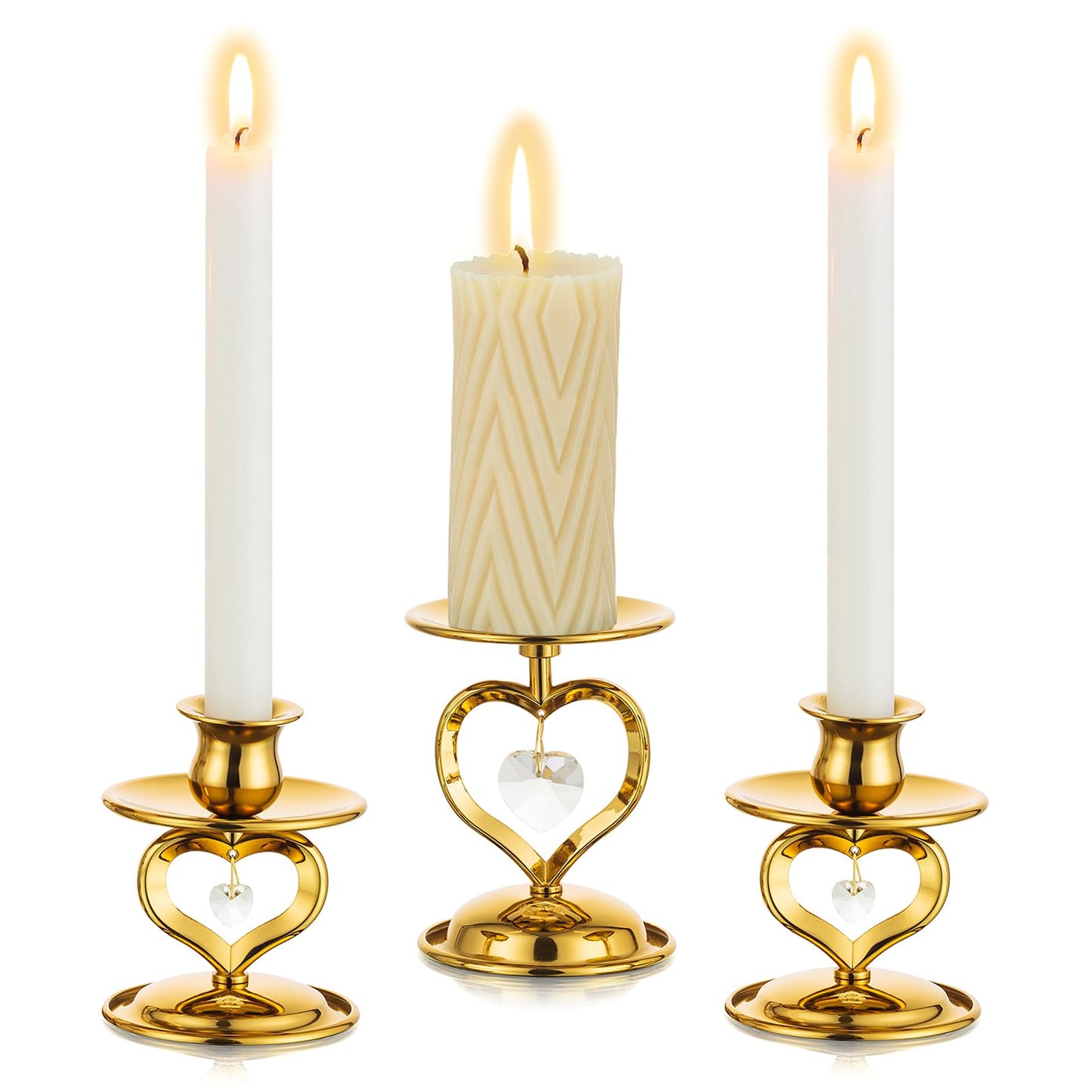 Table Centerpiece Gold Candlestick Holders for Pillar Taper Candles