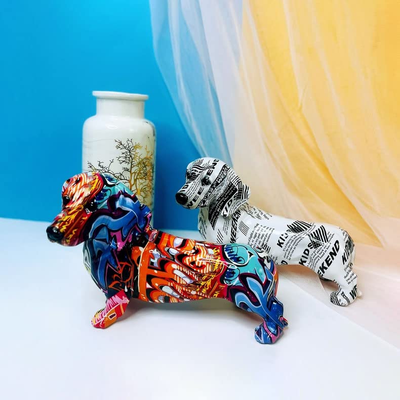 Graffiti French Bulldog Statue Sculpture Art Figurine Home Decoration