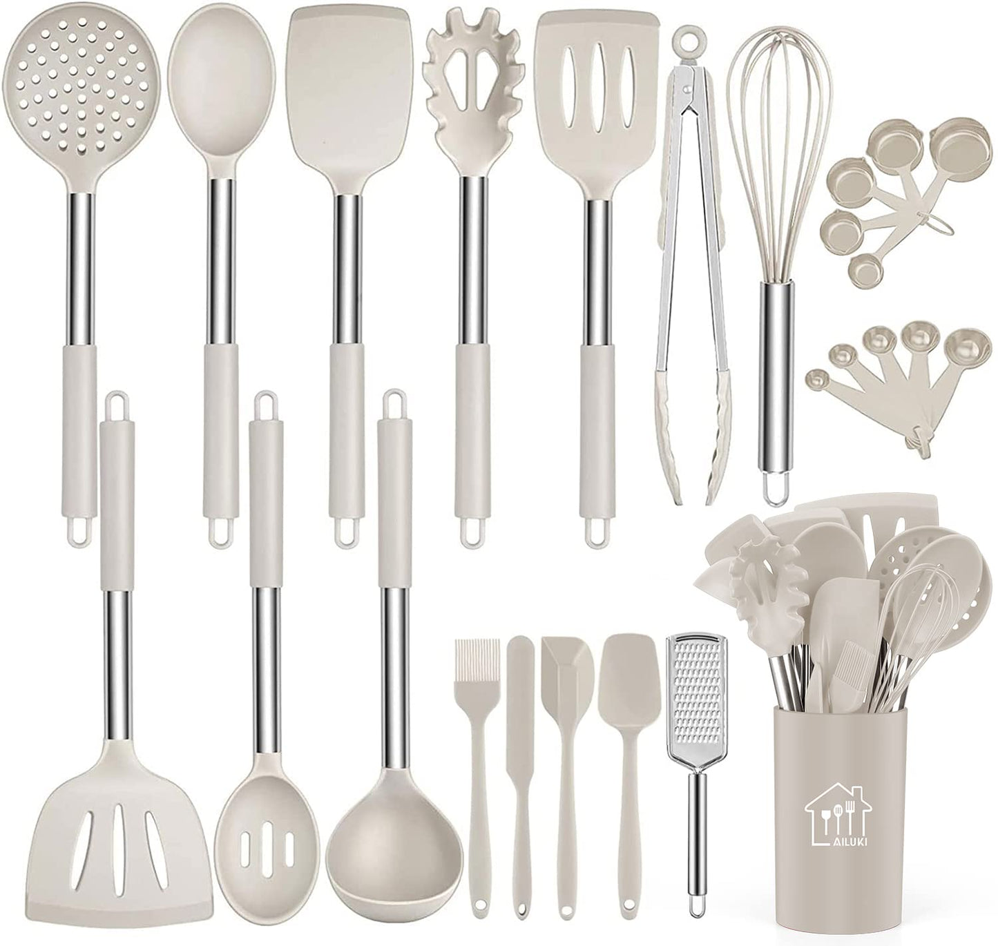 Kitchen Utensils 26 Pcs Set, Non-stick Heat Resistant Silicone