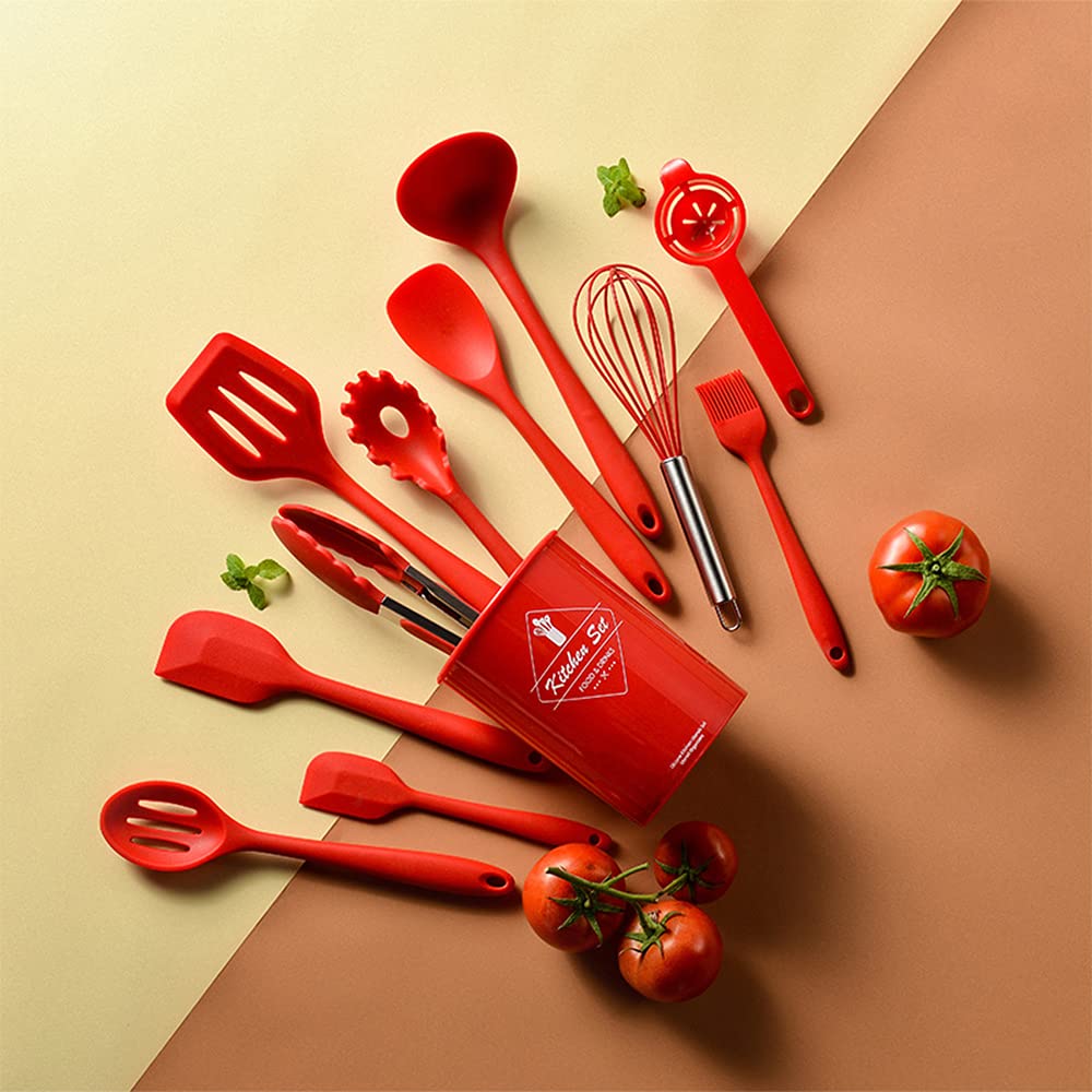 Kitchen Utensils Set-12 Pieces Silicone Cooking Utensils Set (Dishwasher Safe)