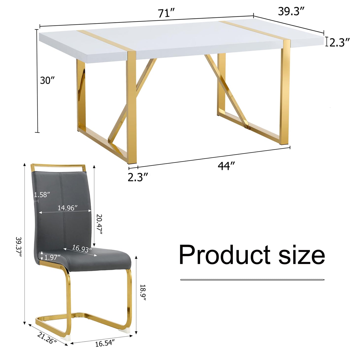 Dining Table Set for 4，5 Piece Dining Table Set