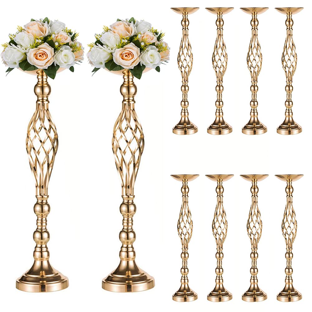 10Pcs/Set Metal Flower Vase, Wedding/Party Flowers Centerpieces for Table