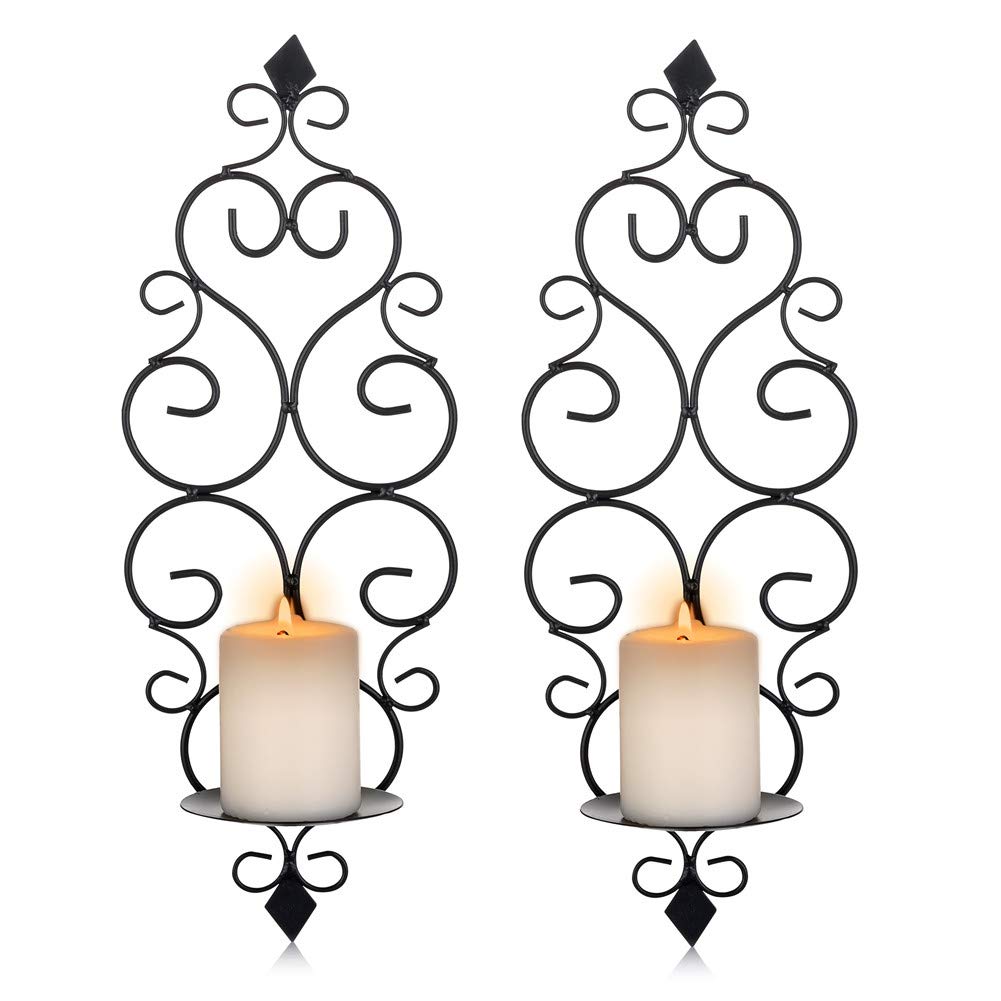 Candle Sconces Wall Decor Set of 2 Decorative Gold Wall Mounted