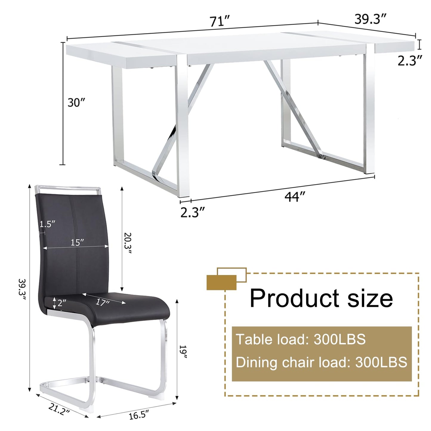 Dining Table Set for 4，5 Piece Dining Table Set