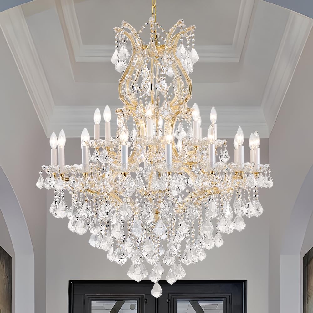 Large Gold Modern Crystal Chandelier Light Fixtures