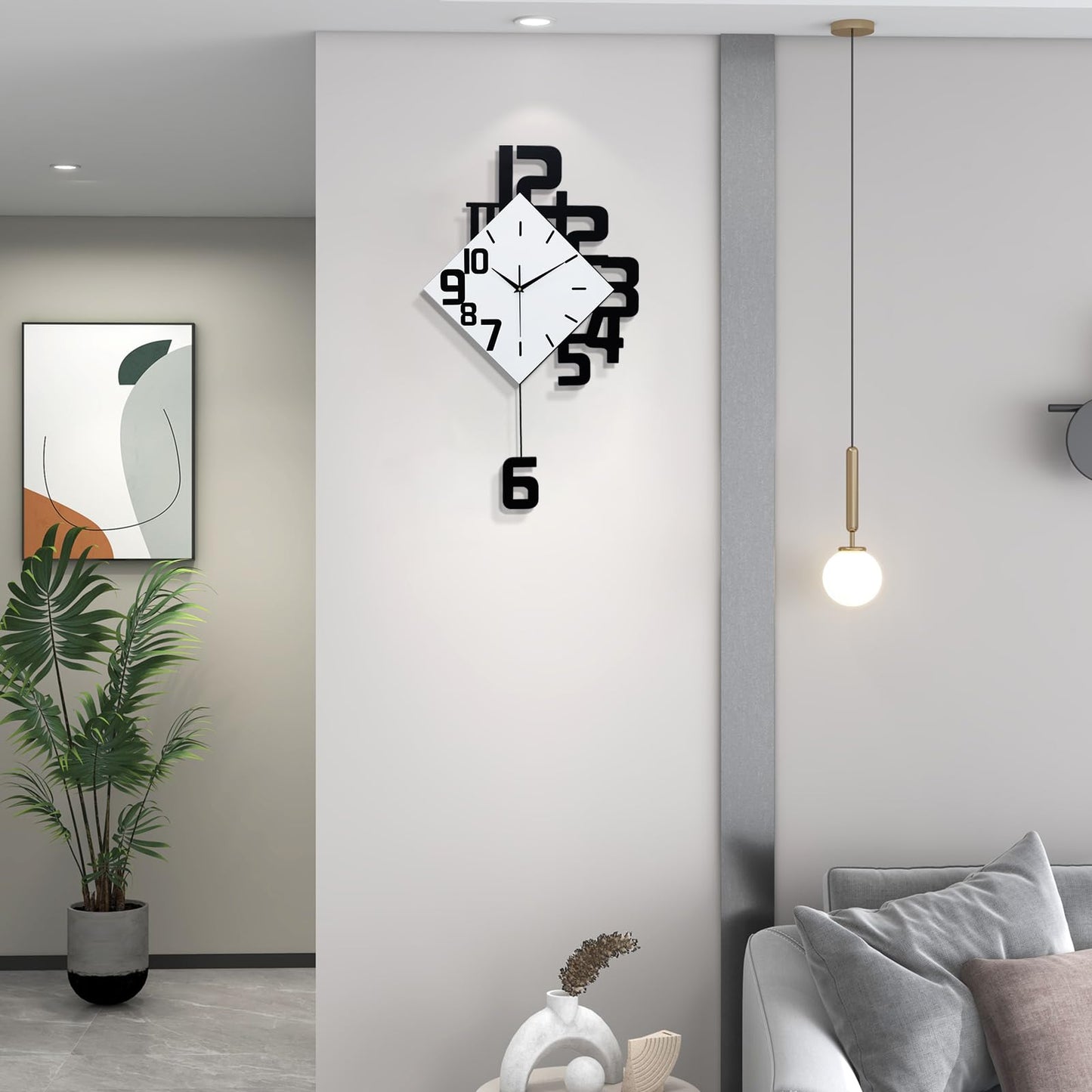 Modern Large Wall Clocks for Living Room Decor Big Silent Pendulum