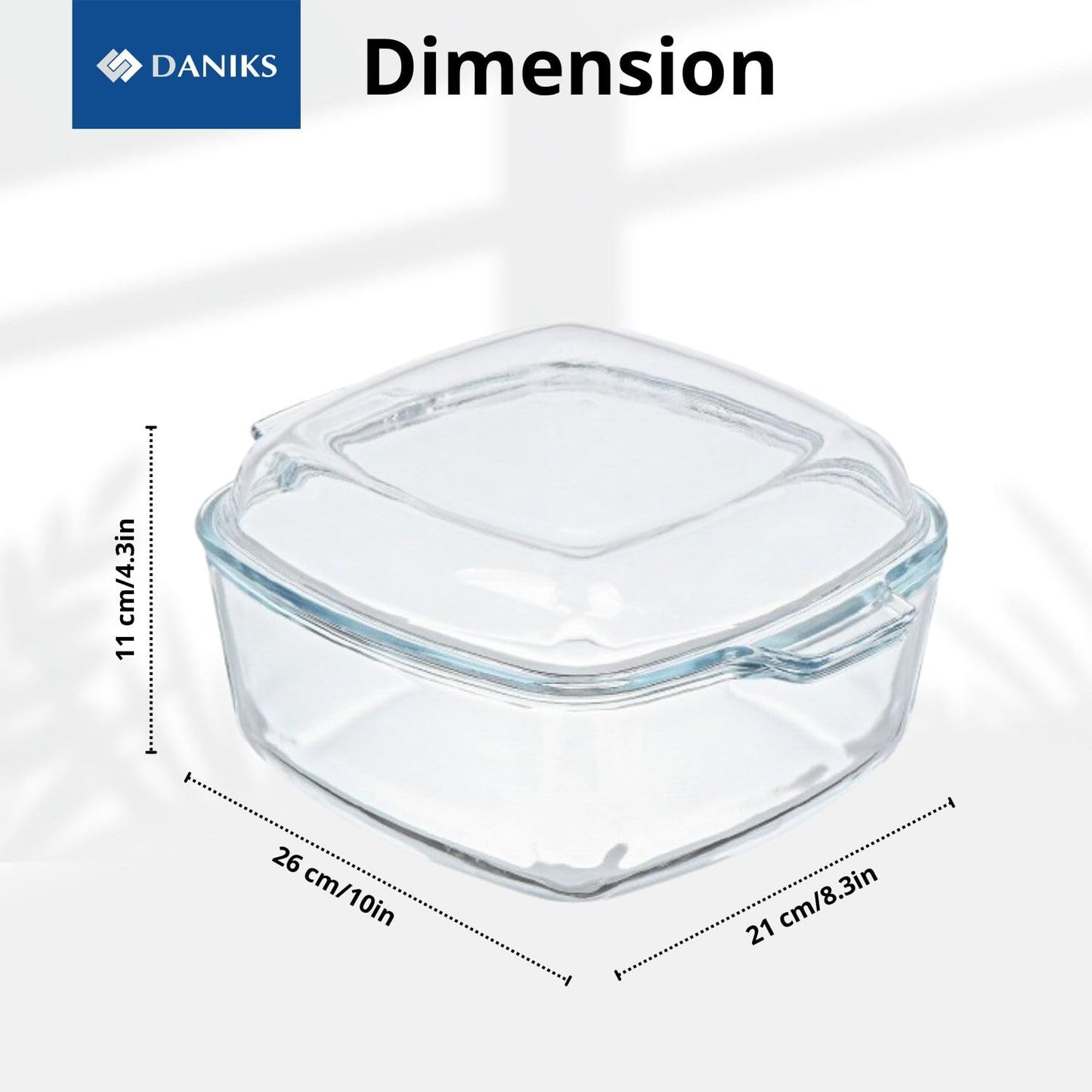 2-in-1 Glass Baking Dish with Borosilicate Glass Lid | 3.7 Quart Glass