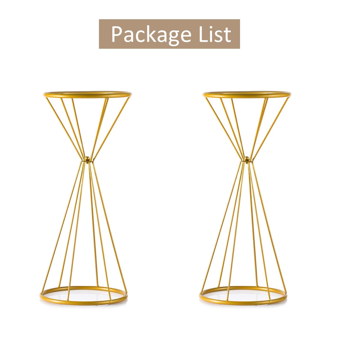 Gold Centerpieces for Table Wedding - Geometric Metal Flower Stands