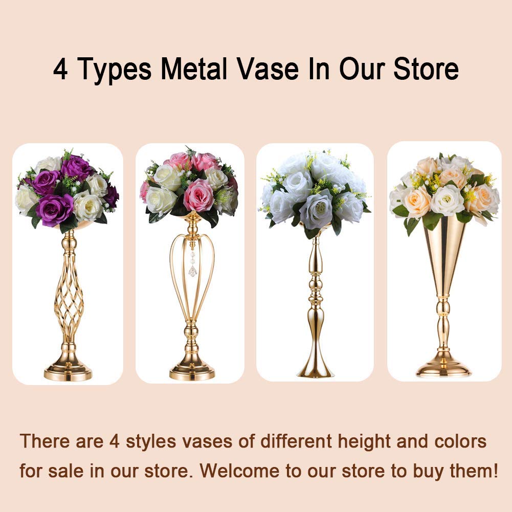 10Pcs/Set Metal Flower Vase, Wedding/Party Flowers Centerpieces for Table