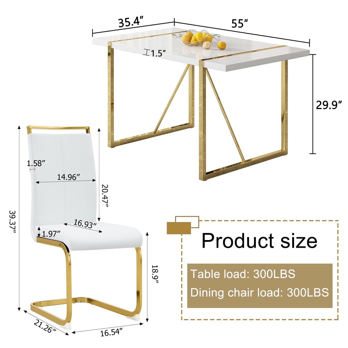 Dining Table Set for 4，5 Piece Dining Table Set