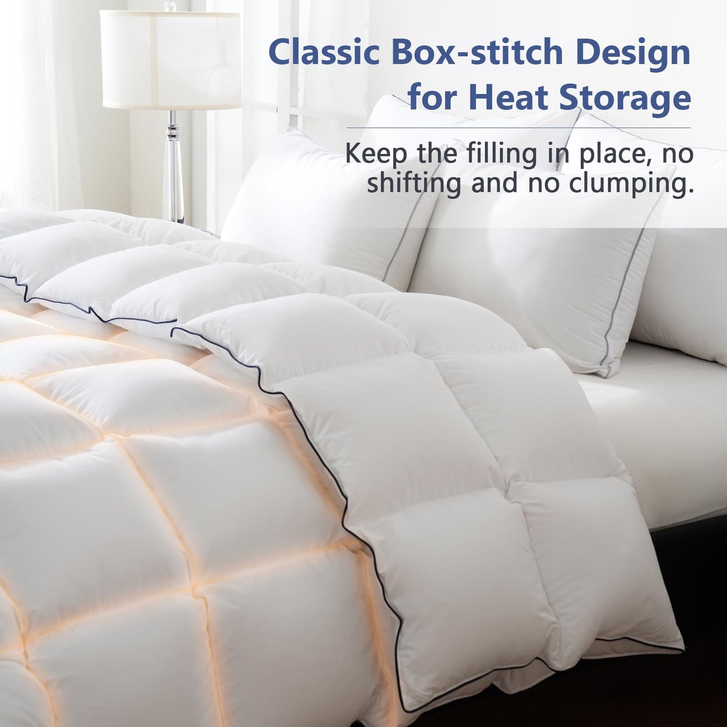 Feather Down Comforter Queen Size, All Season White Down Duvet Insert