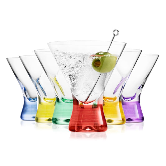 Martini Glasses | Stemless Cocktail Bar Set for Parties