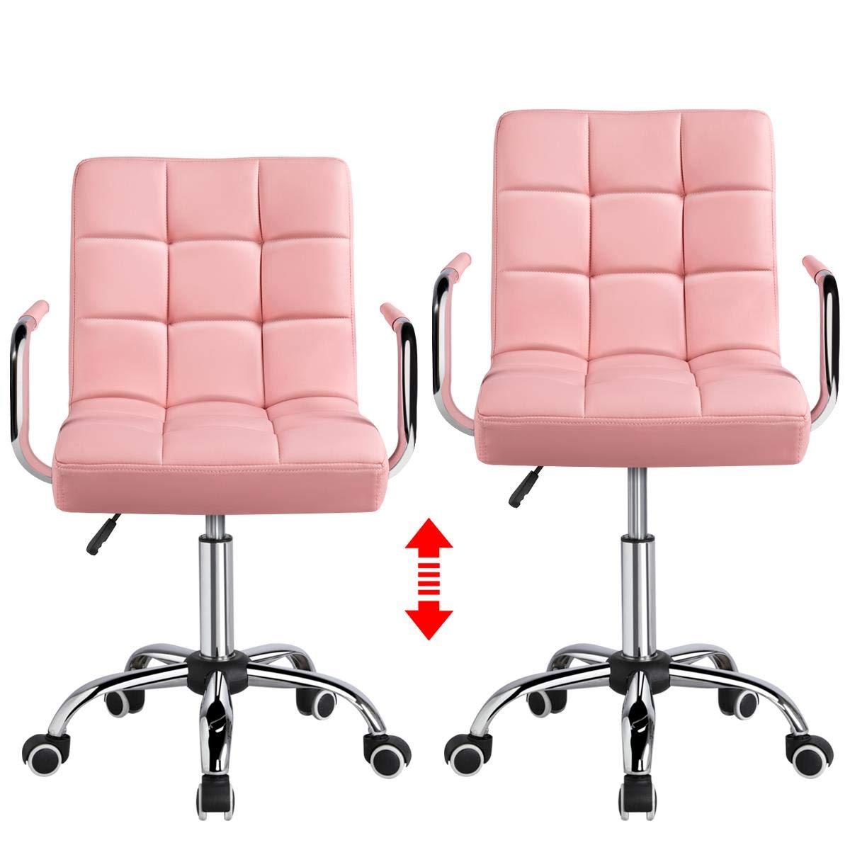 Modern Leather Office Chair, Midback Adjustable Executive Chair 360°