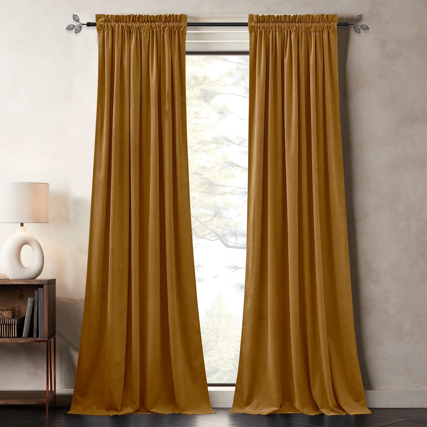 Velvet Curtains 96 inches - Soundproof Light Blocking Velvet Curtain