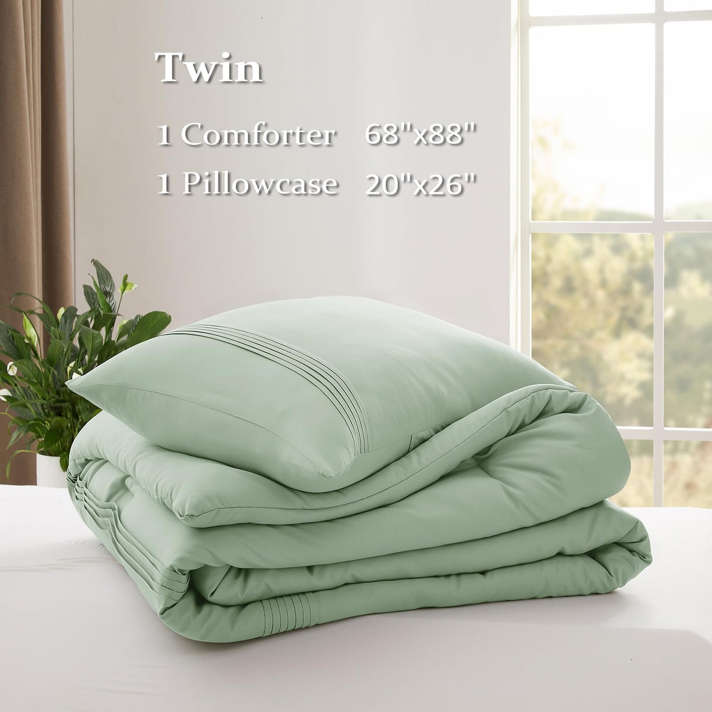 Lightweight Beige Comforter Set Queen Size, Fluffy Comforters