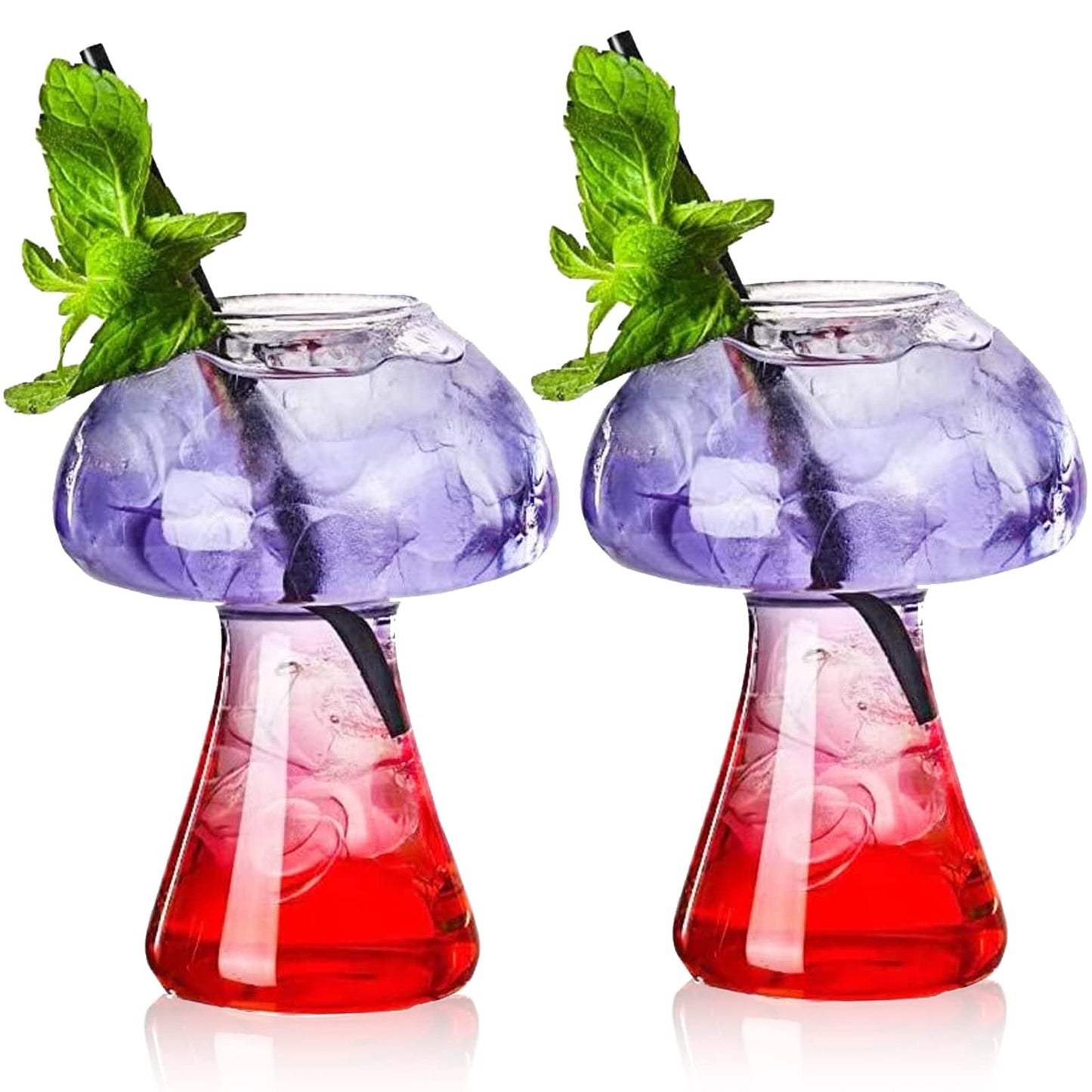 Creative Mushroom Shaped Cocktail Drinks Glass Cup Set of 2