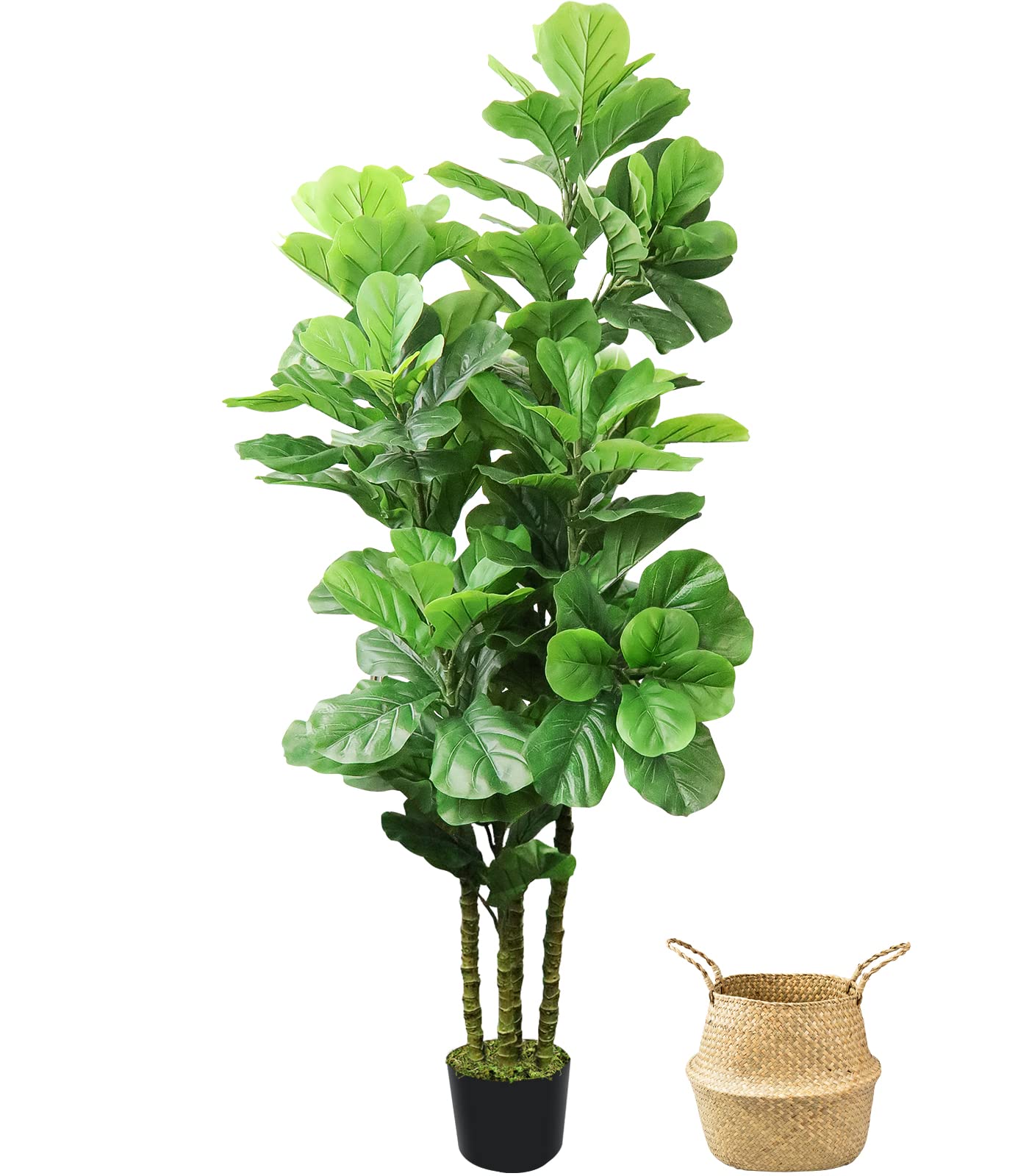 6ft  Artificial Fiddle Leaf Fig Tree Fake Tree Faux Plant