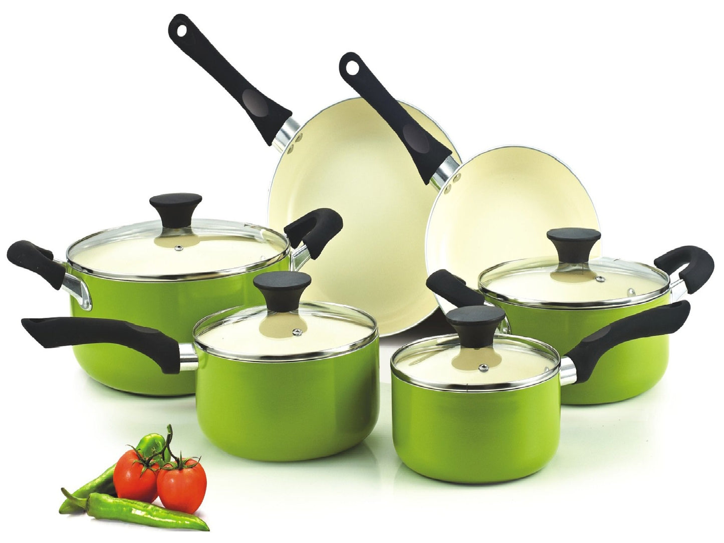 Pots and Pans Set Nonstick, 10-Piece Ceramic Kitchen Cookware Sets