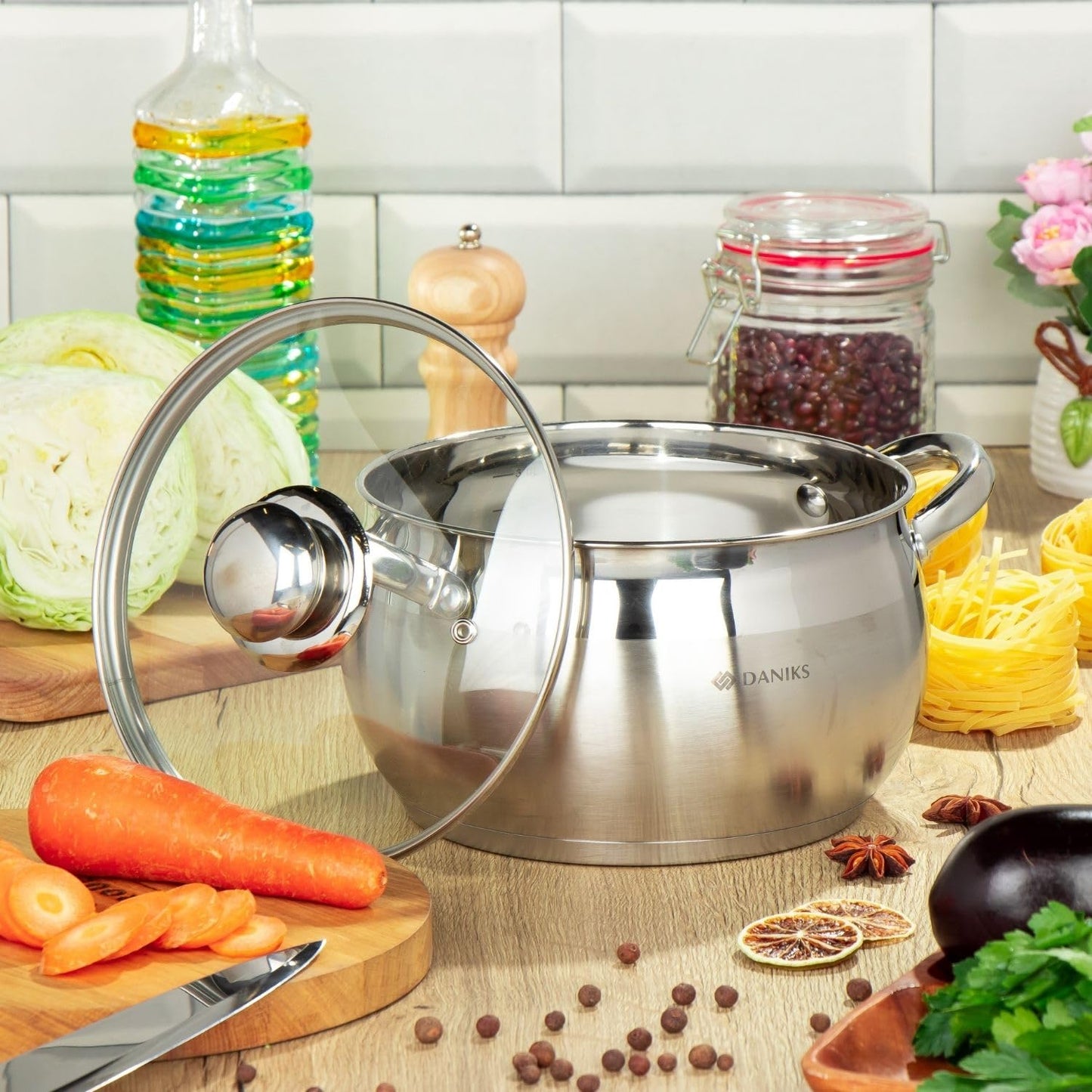 Classic Stainless Steel Kitchen Induction Pot Cookware Set | 6-Piece