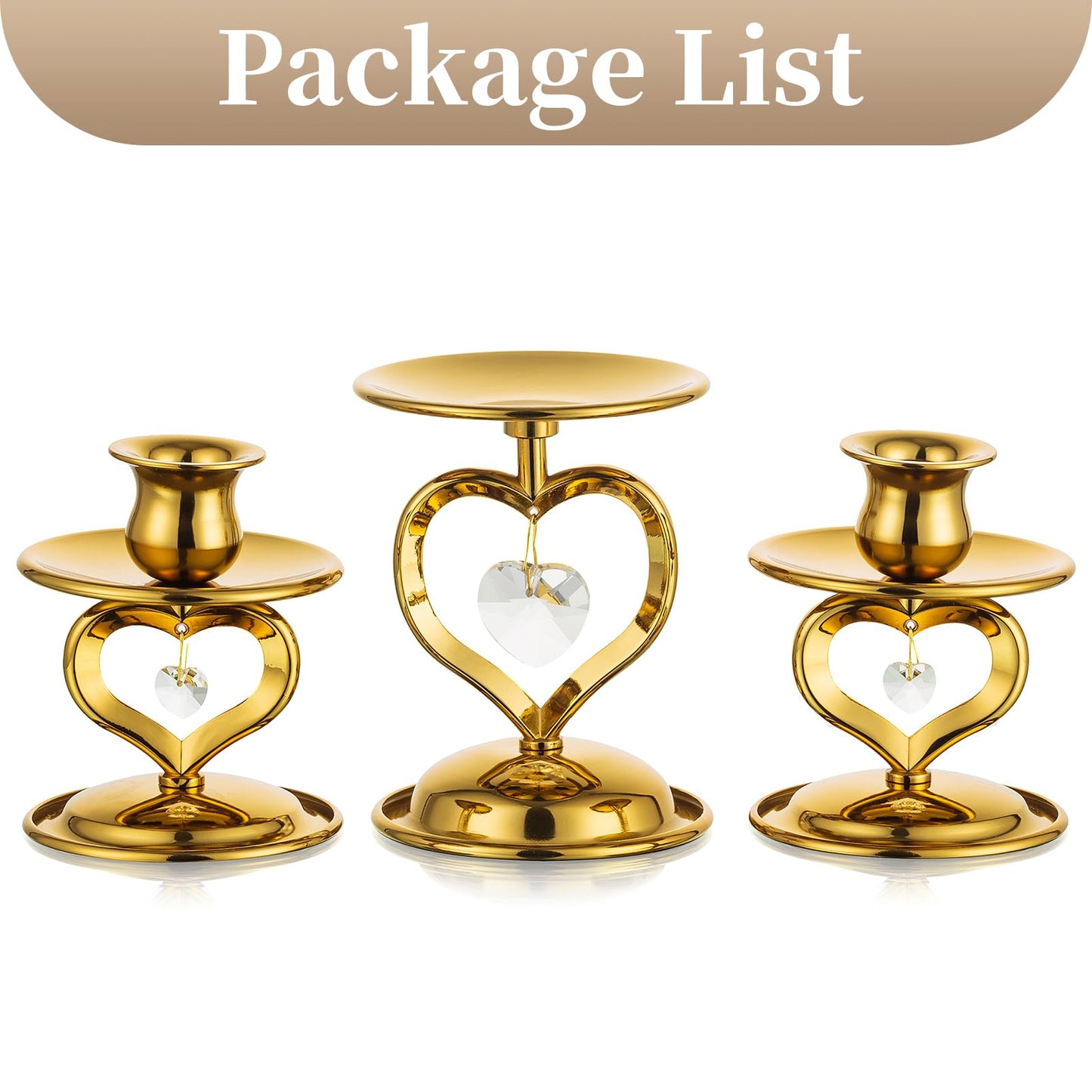 Table Centerpiece Gold Candlestick Holders for Pillar Taper Candles