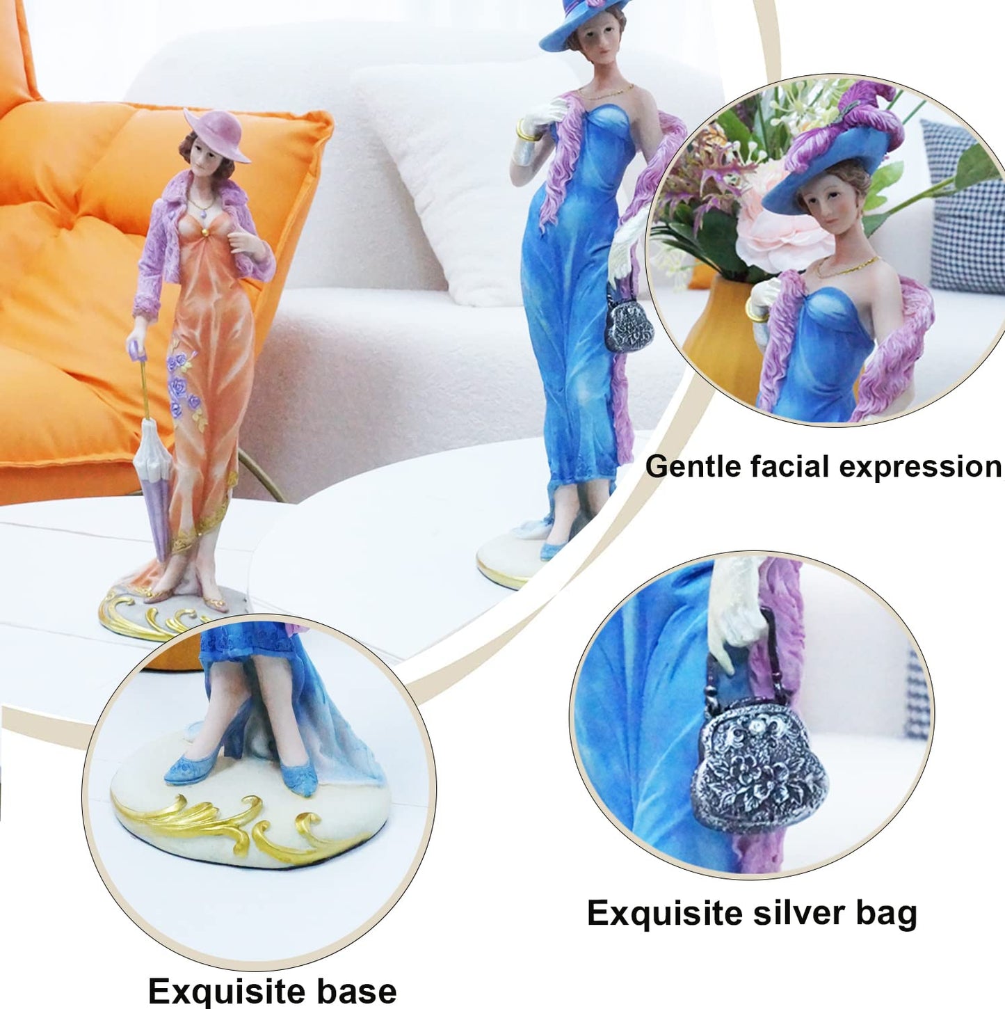 Collectible Figurines, Statues. Hand Painted Sculpture for Home Décor