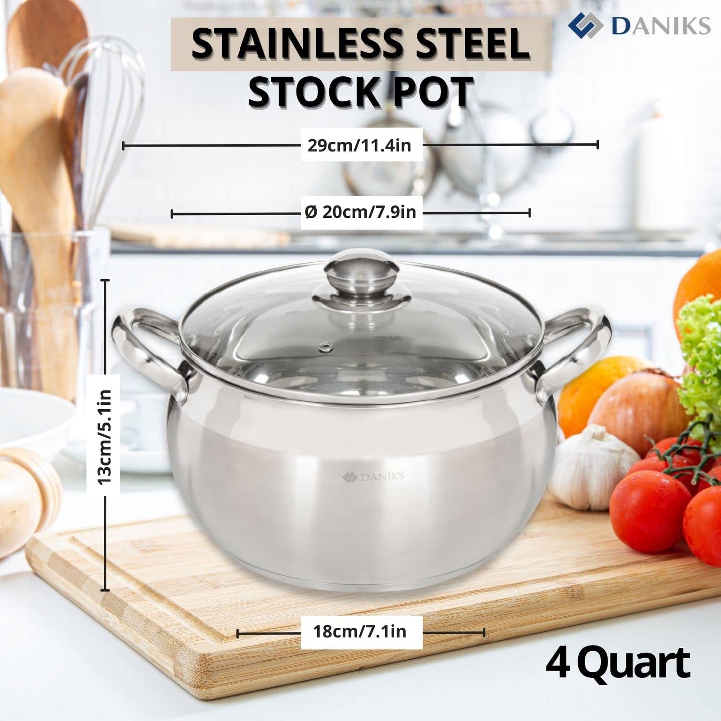 Classic Stainless Steel Kitchen Induction Pot Cookware Set | 6-Piece