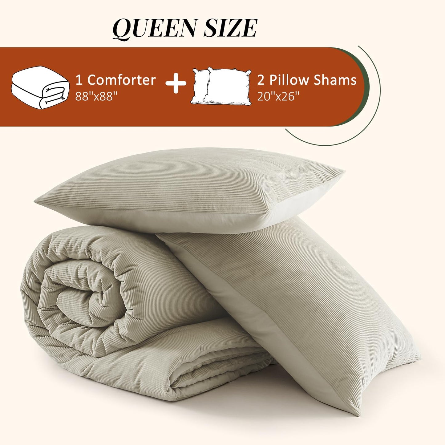 Luxury Fleece Sherpa Comforter Sets for Queen Bed, Soft and Warm Set