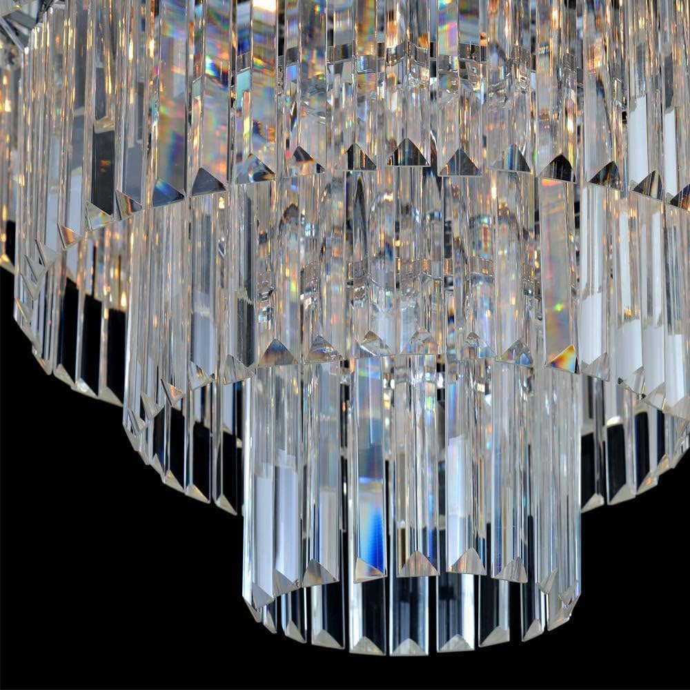 Luxury Smoke Crystal Chrome Chandelier, 8 Lights Pendant