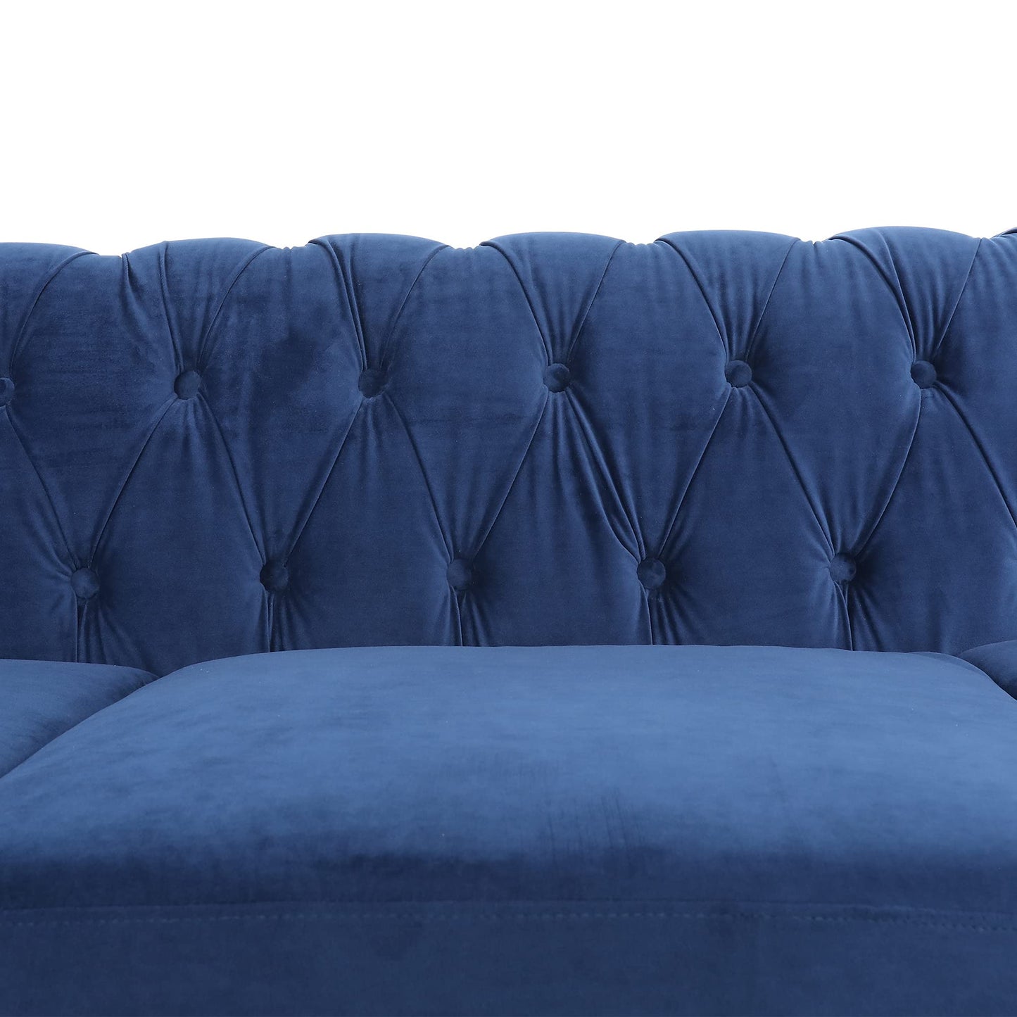 Velvet Chesterfield Sofa, 84 inch Modern Tufted 3 Seater Couch