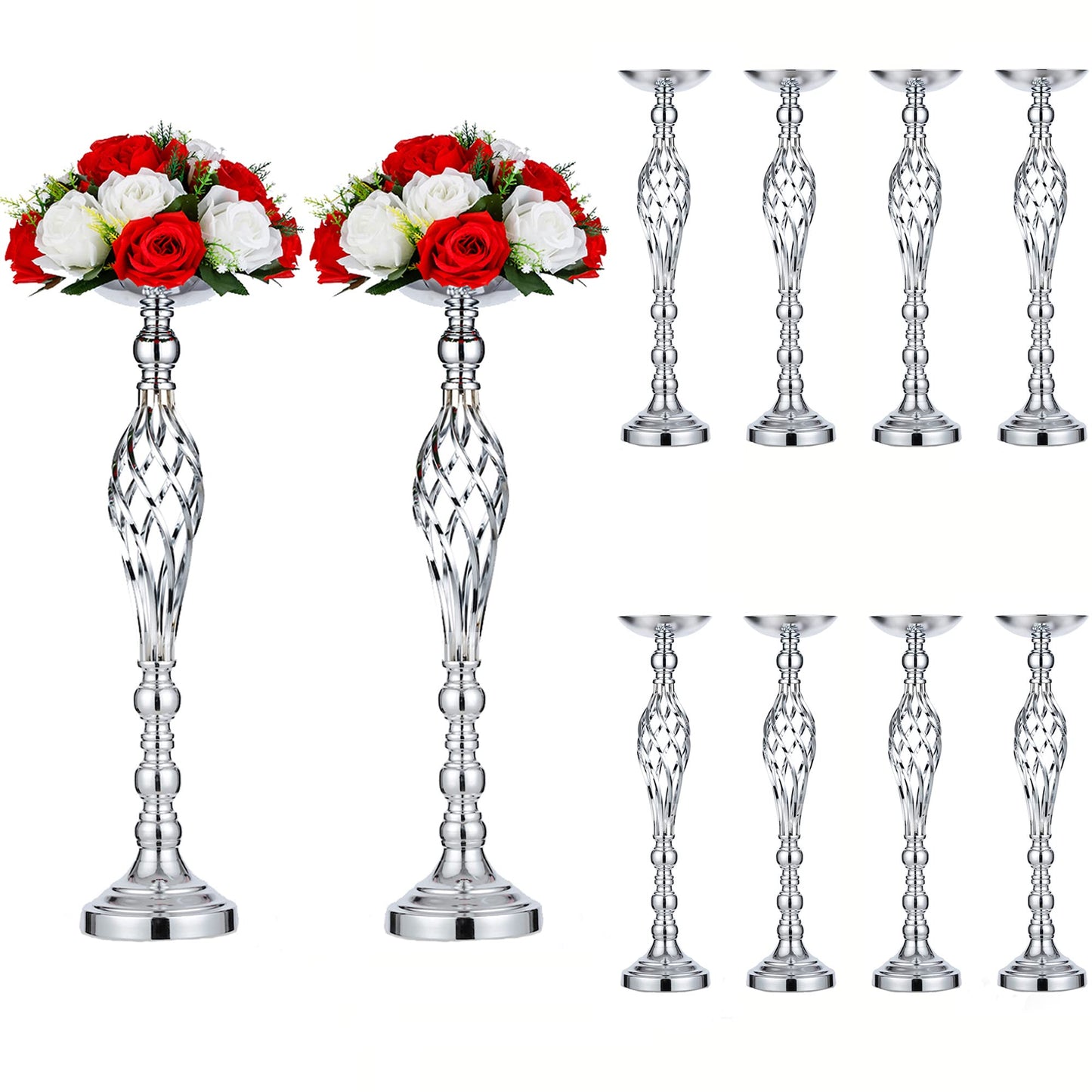 10Pcs/Set Metal Flower Vase, Wedding/Party Flowers Centerpieces for Table