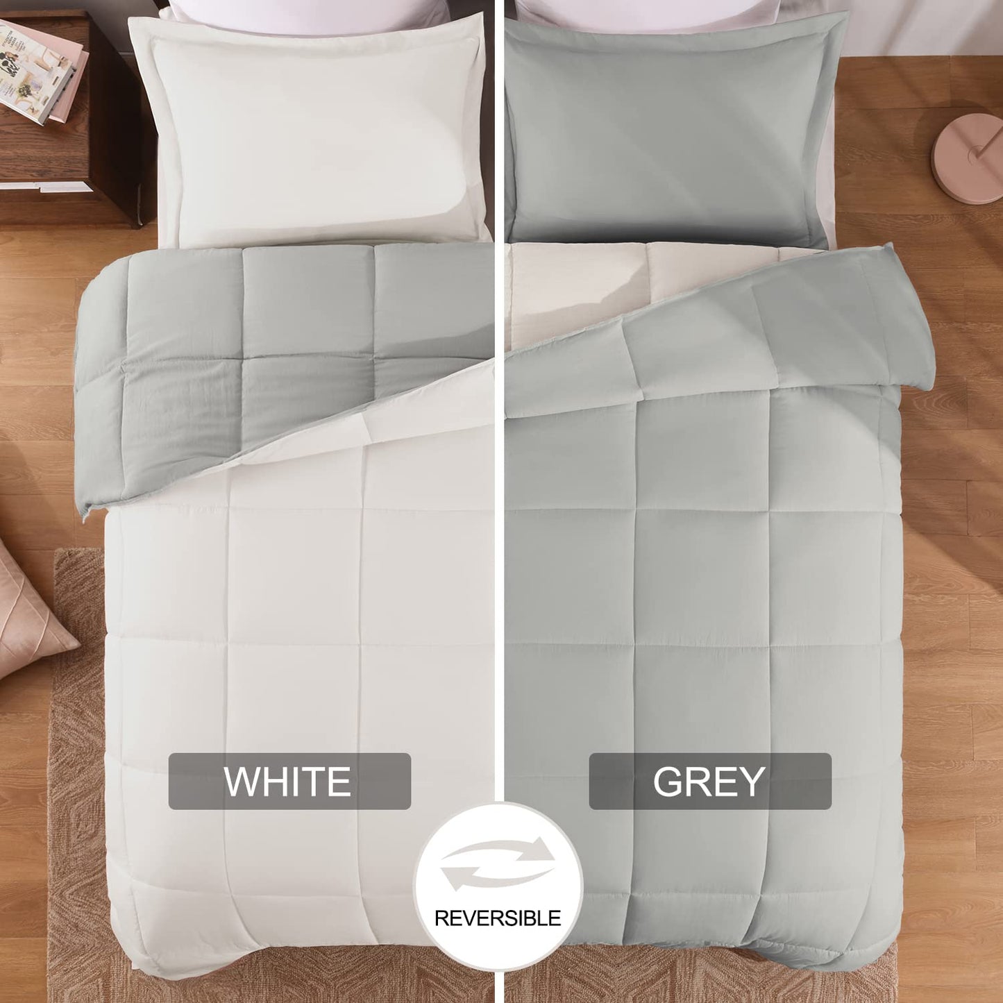 Fluffy Comforter Queen Set for All Seasons - Reversible Set