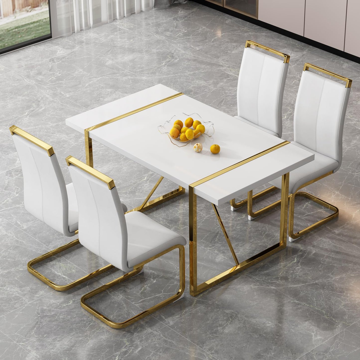 Dining Table Set for 4，5 Piece Dining Table Set