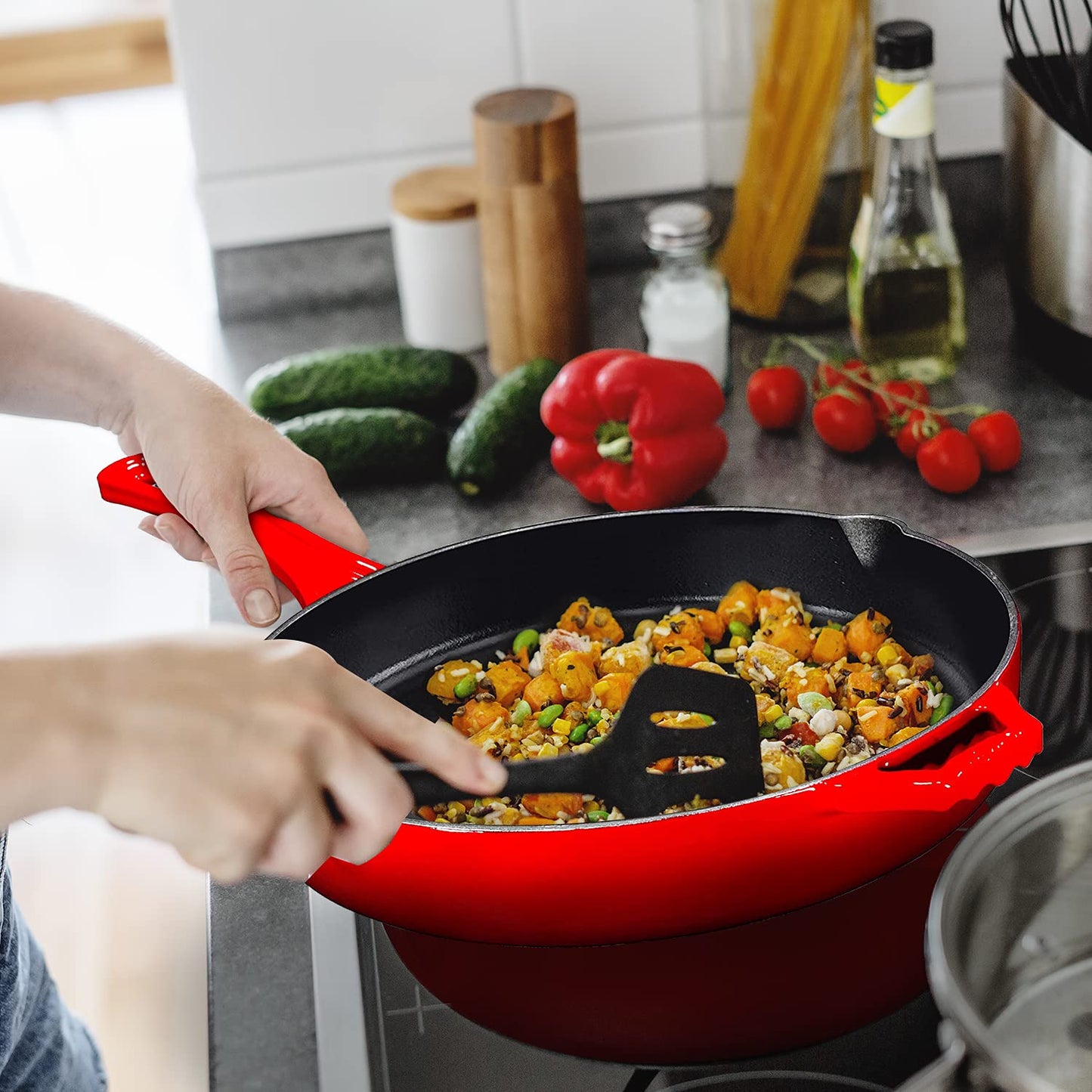 6" Black Pre-seasoned Cast Iron Frying Pan Set of 4, 6 Inch Oven Safe Cast Iron Skillet