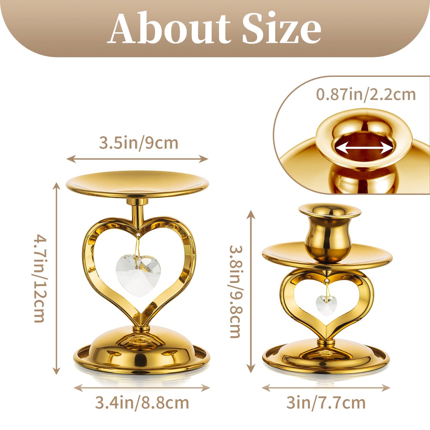 Table Centerpiece Gold Candlestick Holders for Pillar Taper Candles