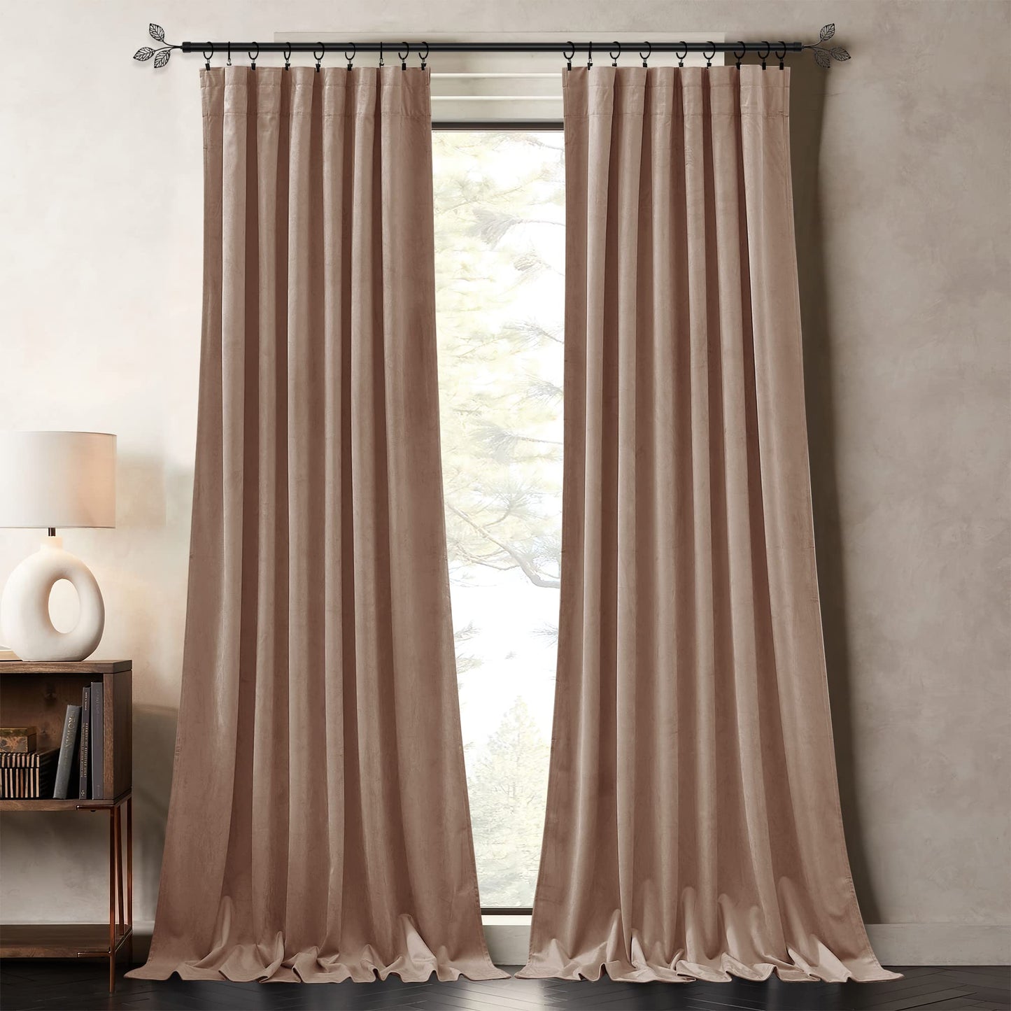 Velvet Curtains 96 inches - Soundproof Light Blocking Velvet Curtain