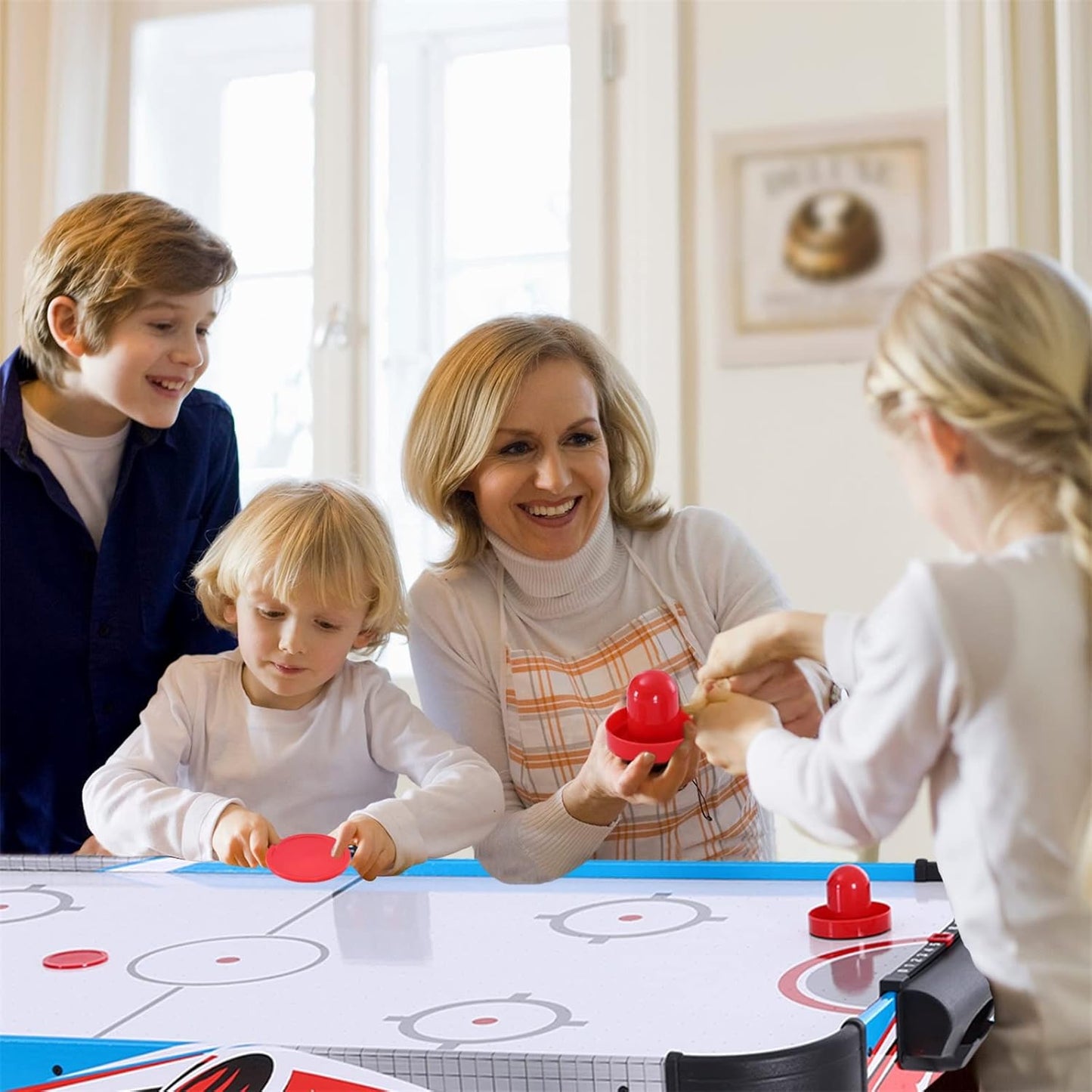 48in Air Hockey Table for Kids and Adults, Portable w/LED Scoreboard