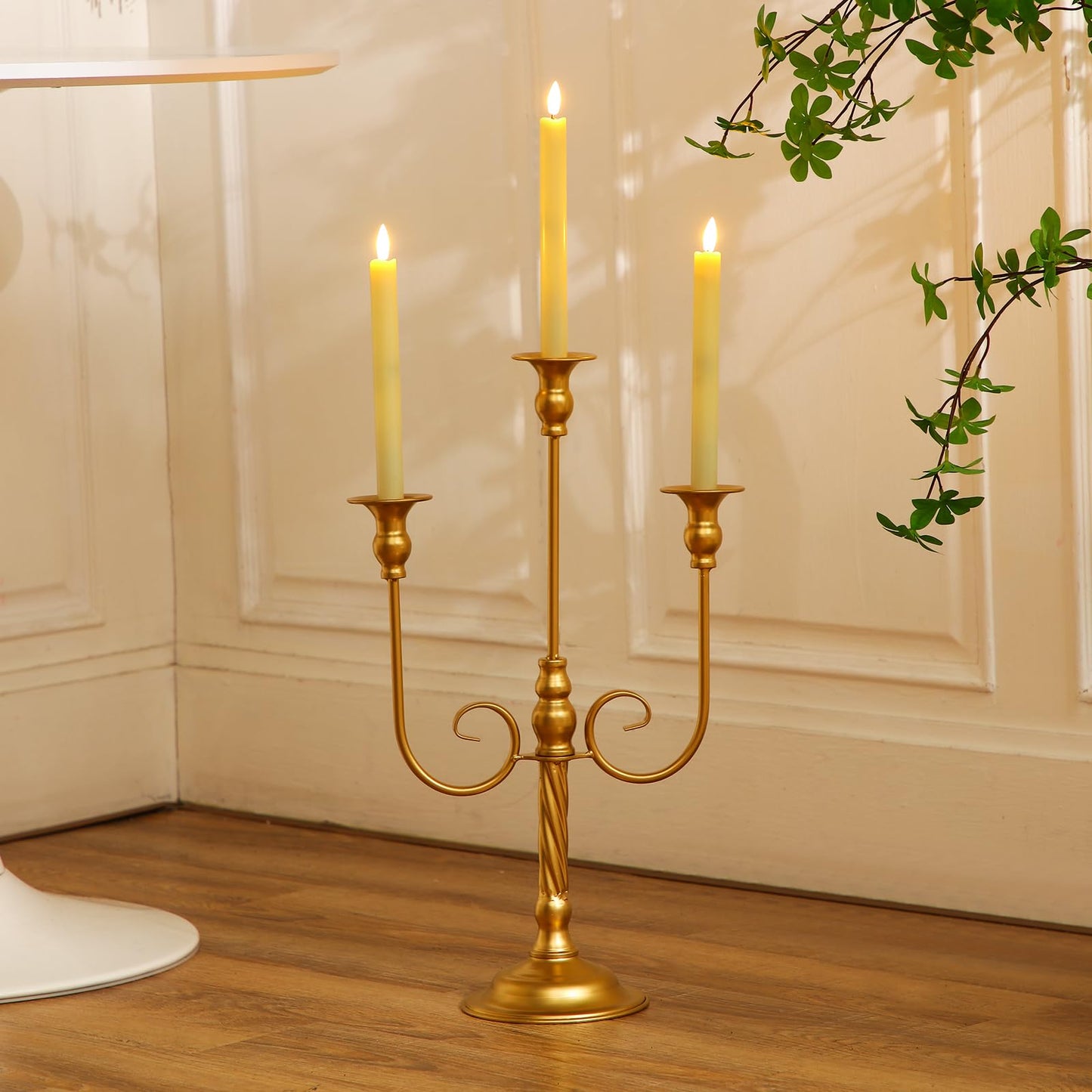 6 Pcs Gold Candelabra Candlestick Holder Metal Candle Stand