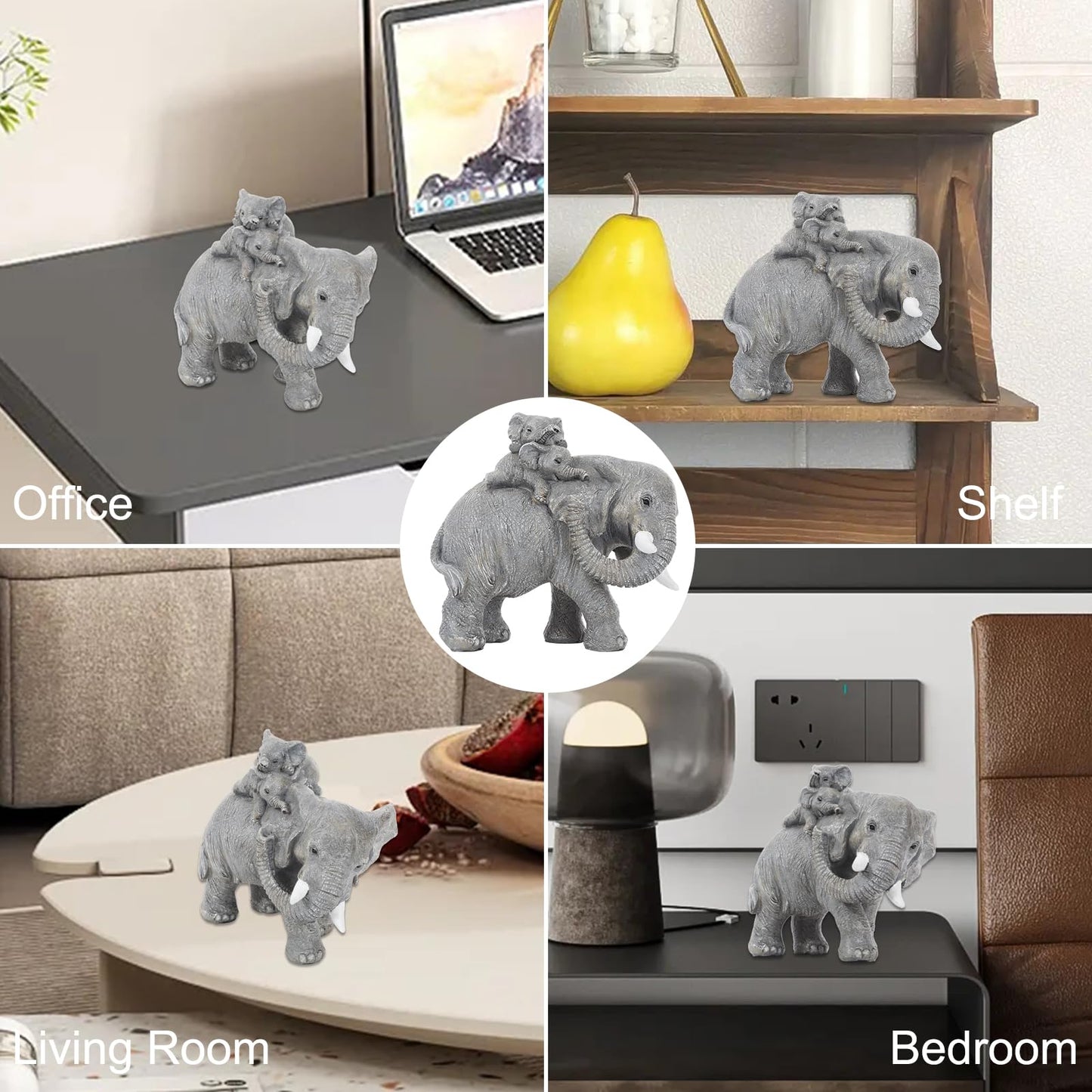 Silver Good Luck Elephant Decor The Elephant Protects The Baby